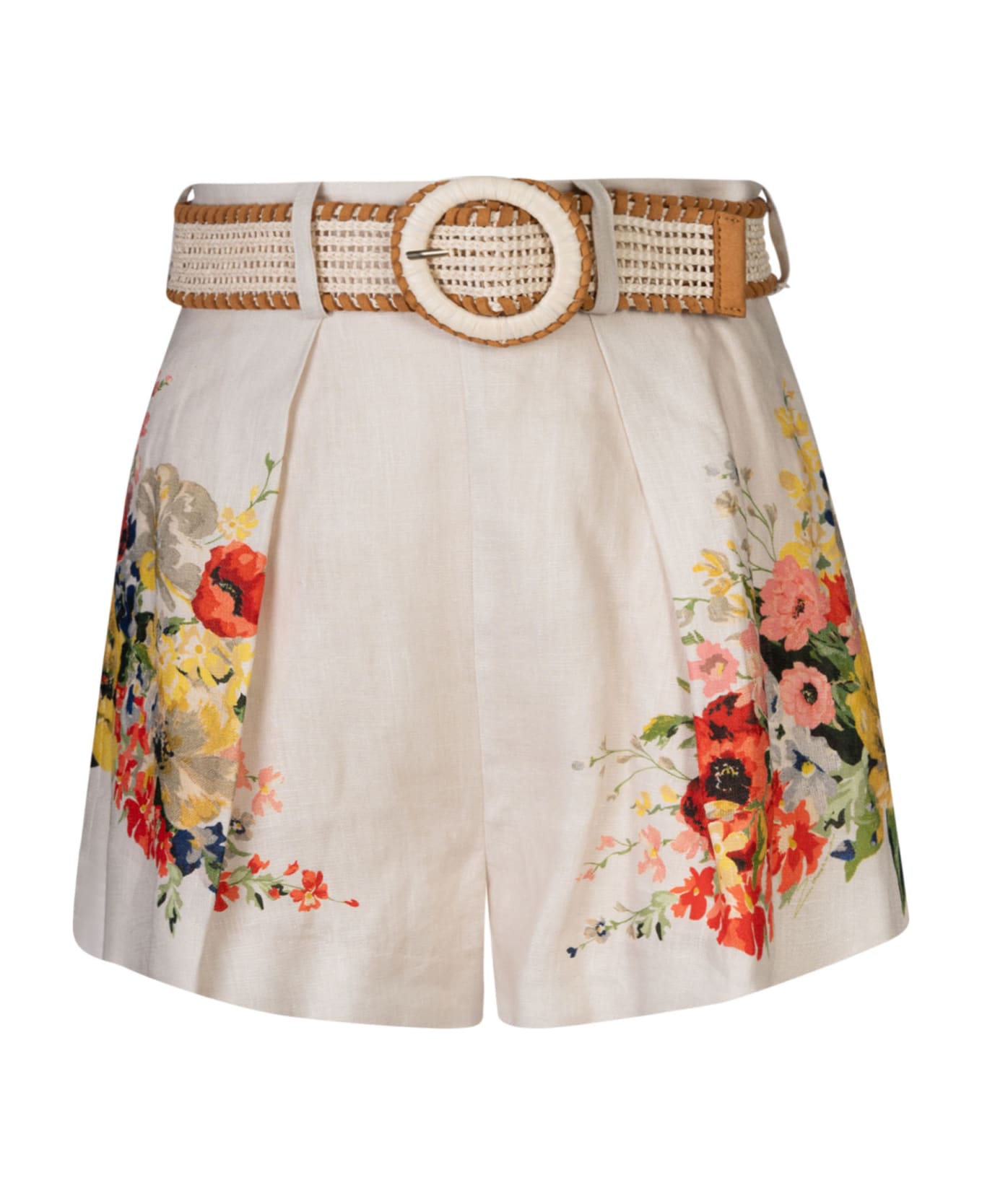 Zimmermann Alight Tuch Shorts - Ivory Floral