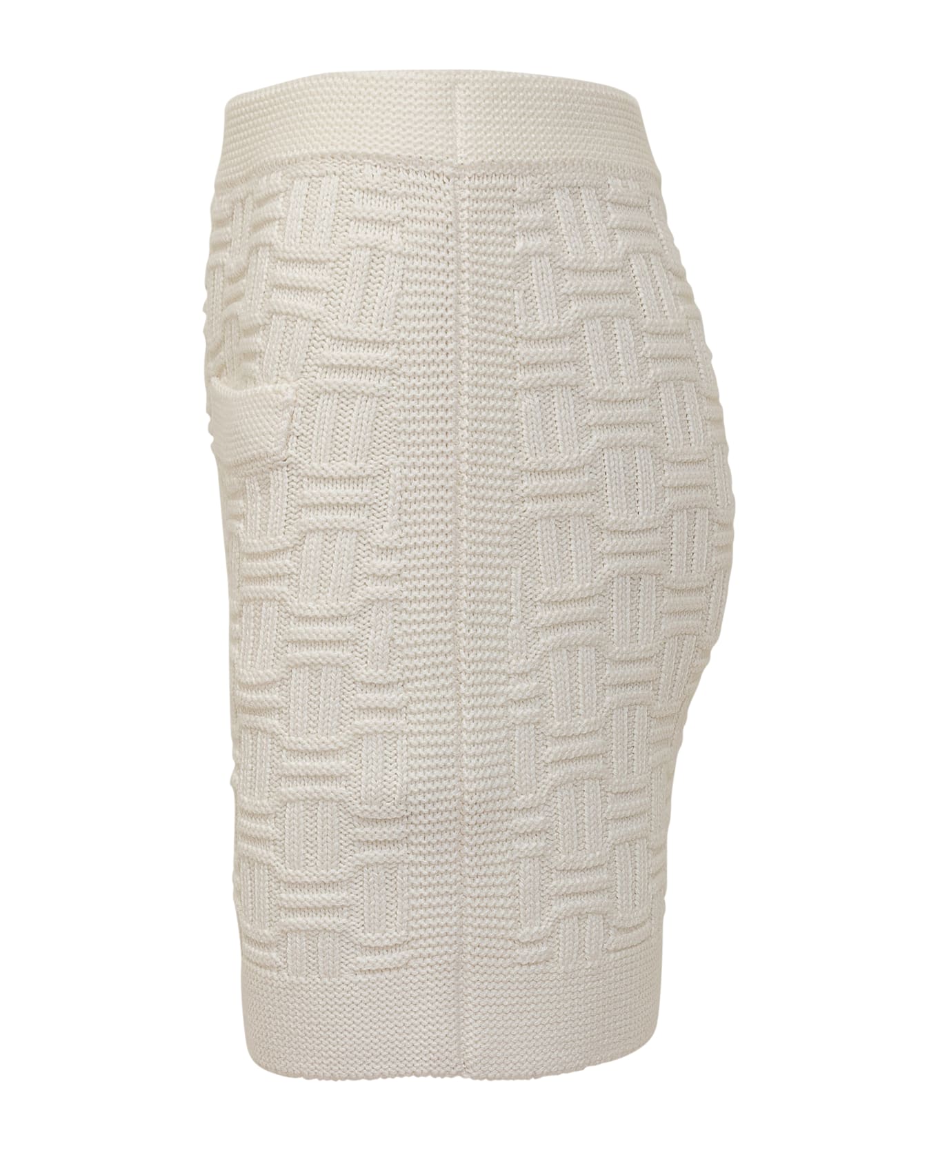 Casablanca Wool Blend Miniskirt - WHITE