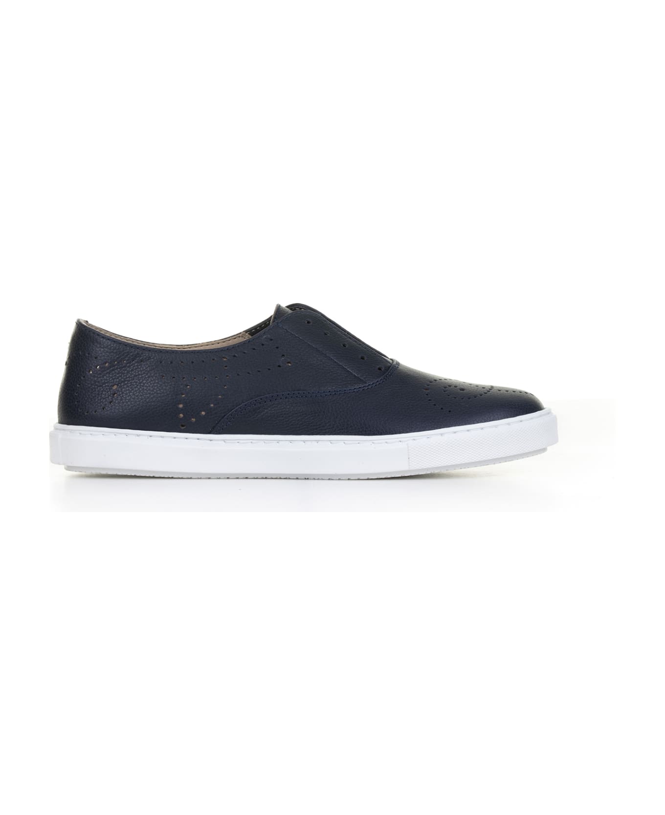 Fratelli Rossetti One Navy Blue Leather Slip-on Sneakers - NAVY