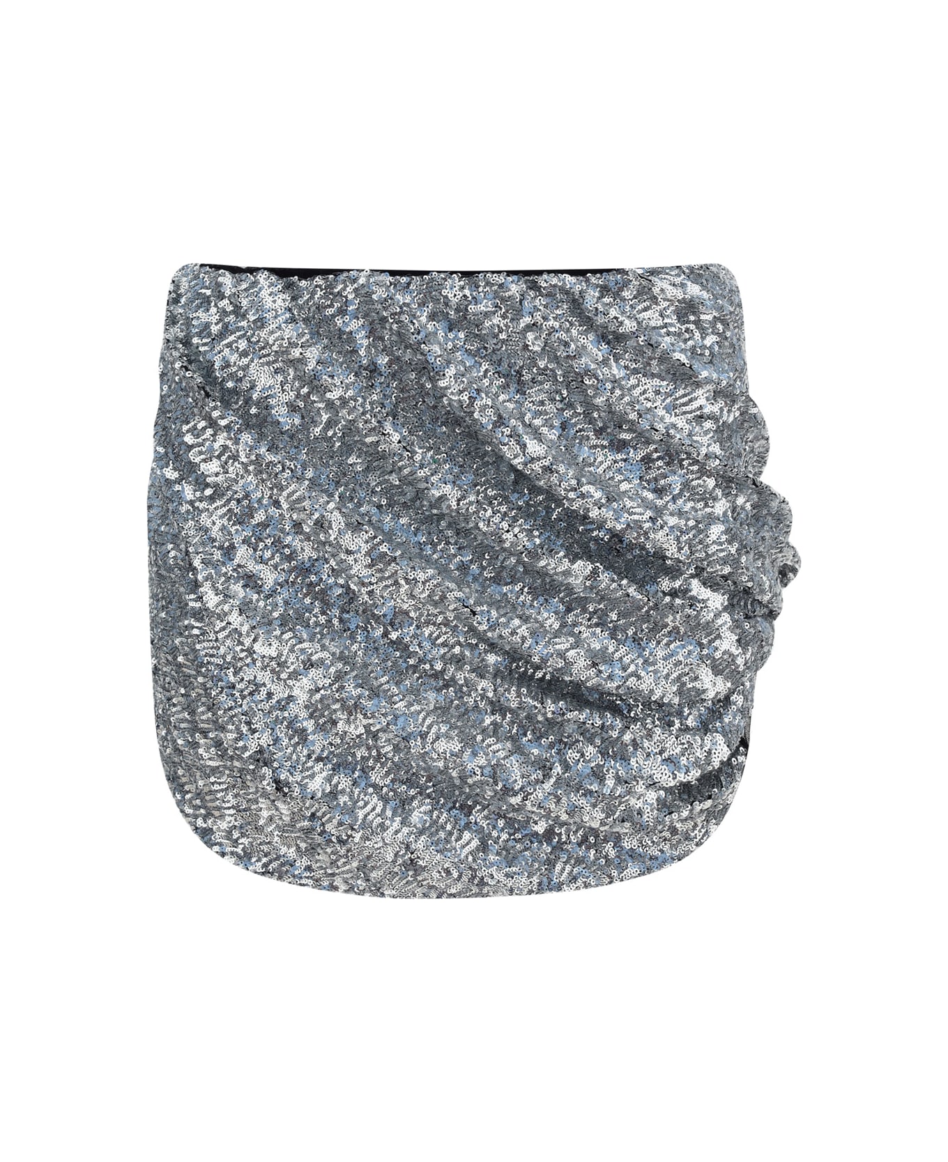 The Attico Sequins Mini Skirt - SILVER