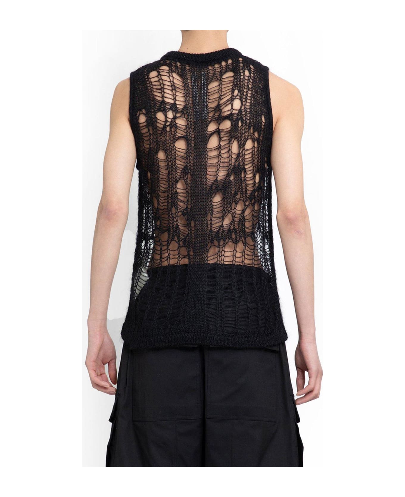 Rick Owens Open-knitted Sleeveless Tank Top - Black