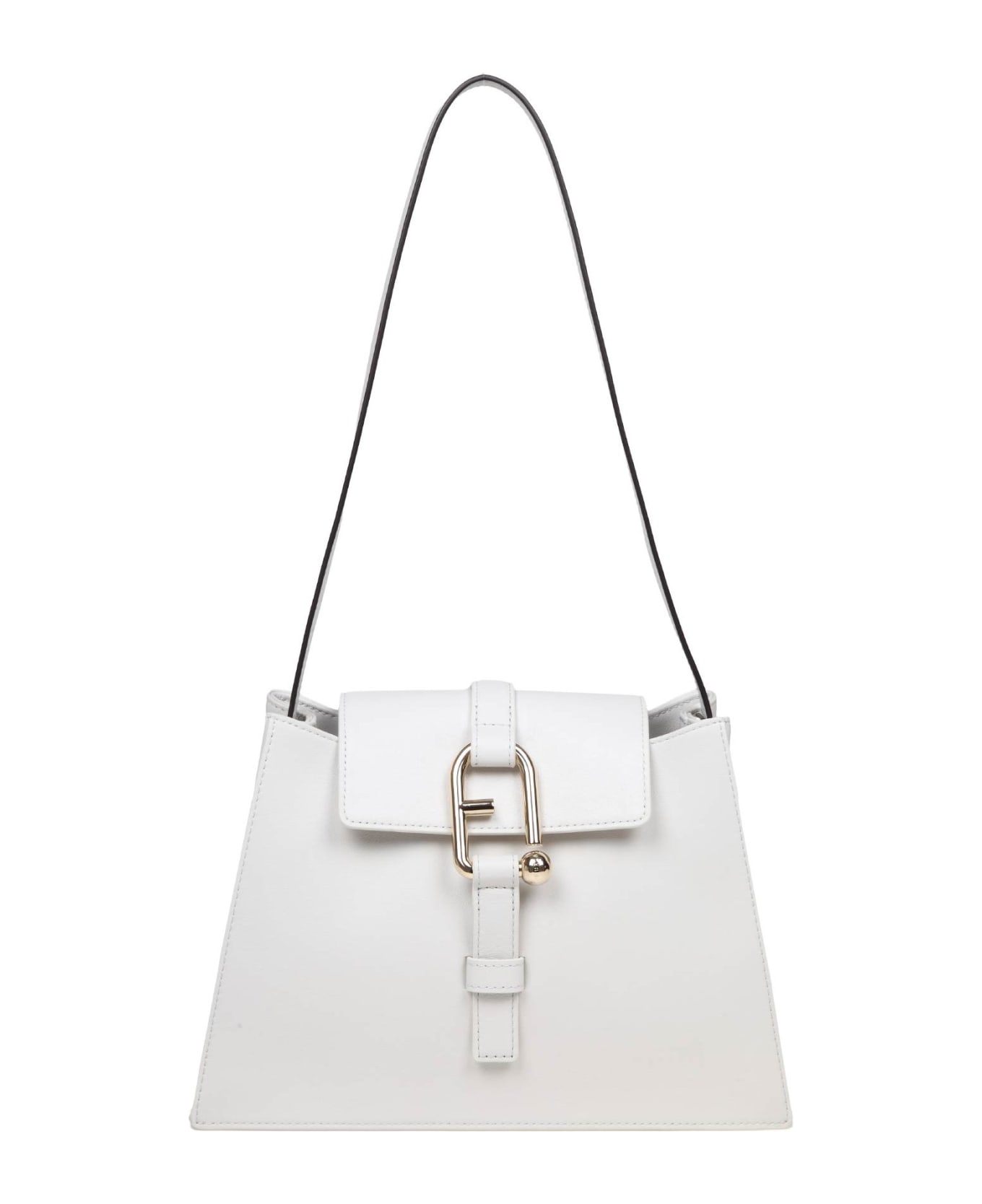 Furla Nuvola S Shoulder Bag In Marshmallow Color Leather - Yellow Cream