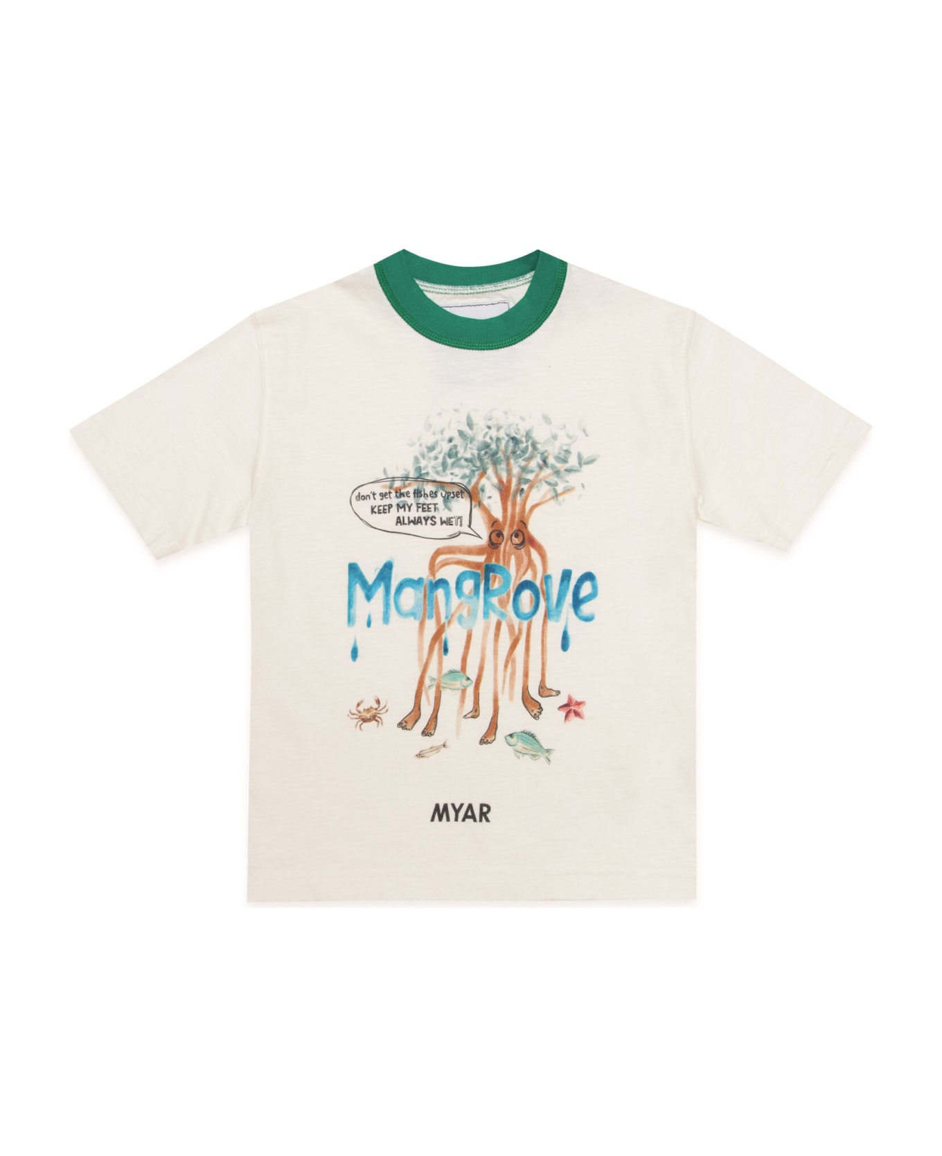 MYAR Myt23u T-shirt Myar Deadstock White Fabric Crew-neck T-shirt With Digital Mangrove Print - Off white