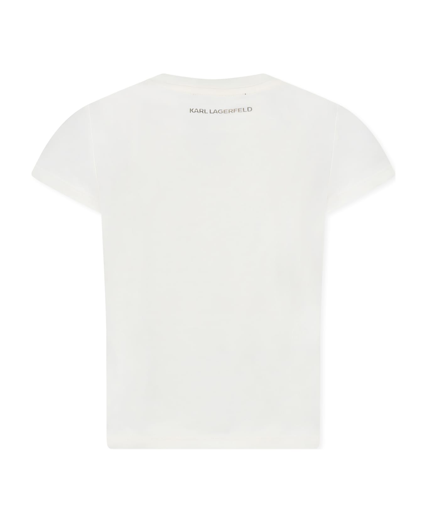Karl Lagerfeld Kids Ivory T-shirt For Girl With Choupette - Ivory