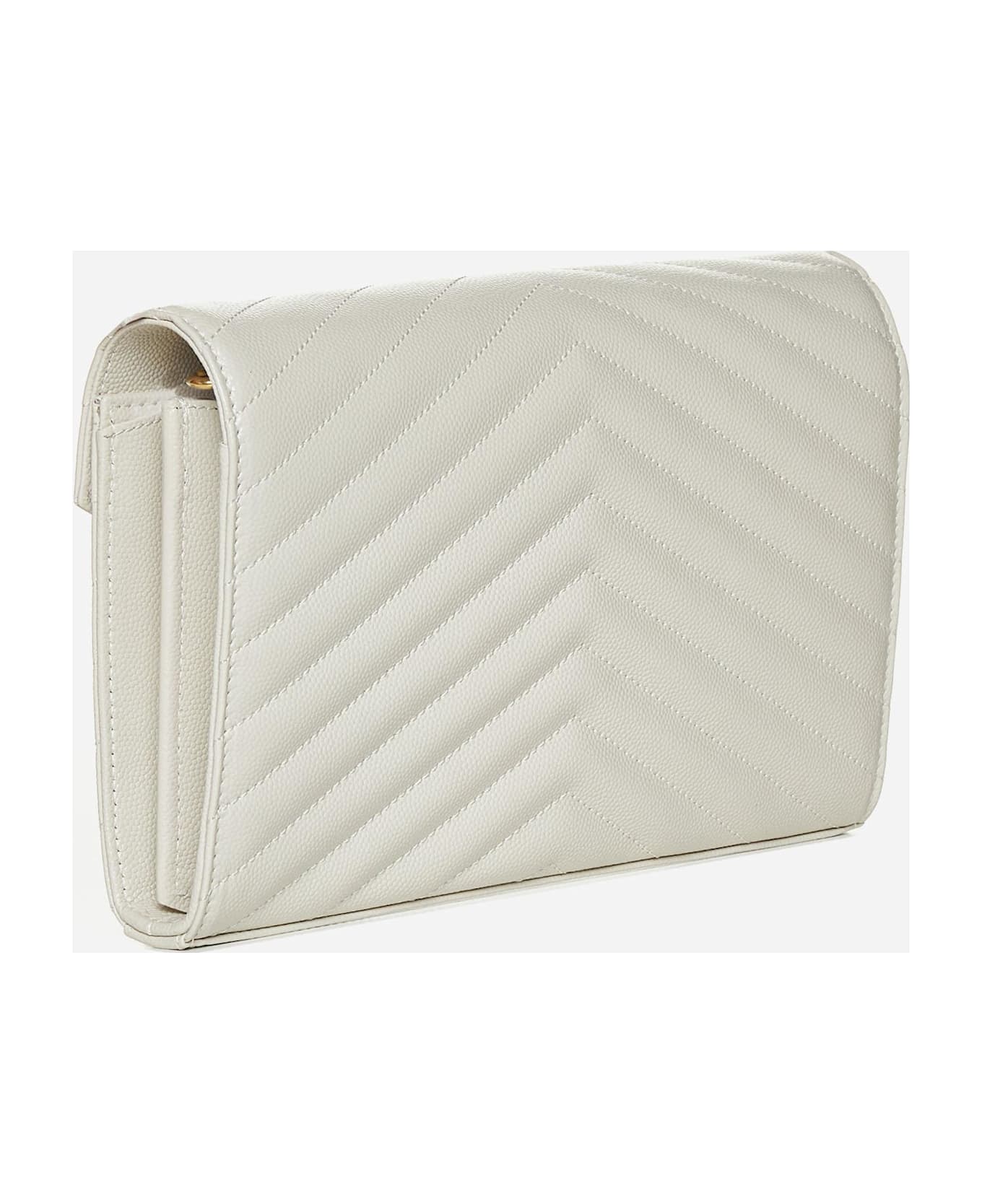 Saint Laurent Cassandre Wallet Chain - Bianco