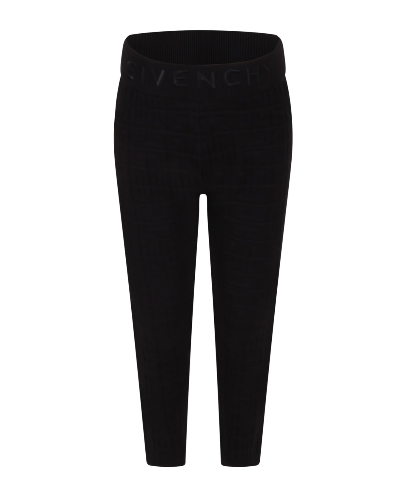 Givenchy Black Leggings For Girl With Logo - B Nero
