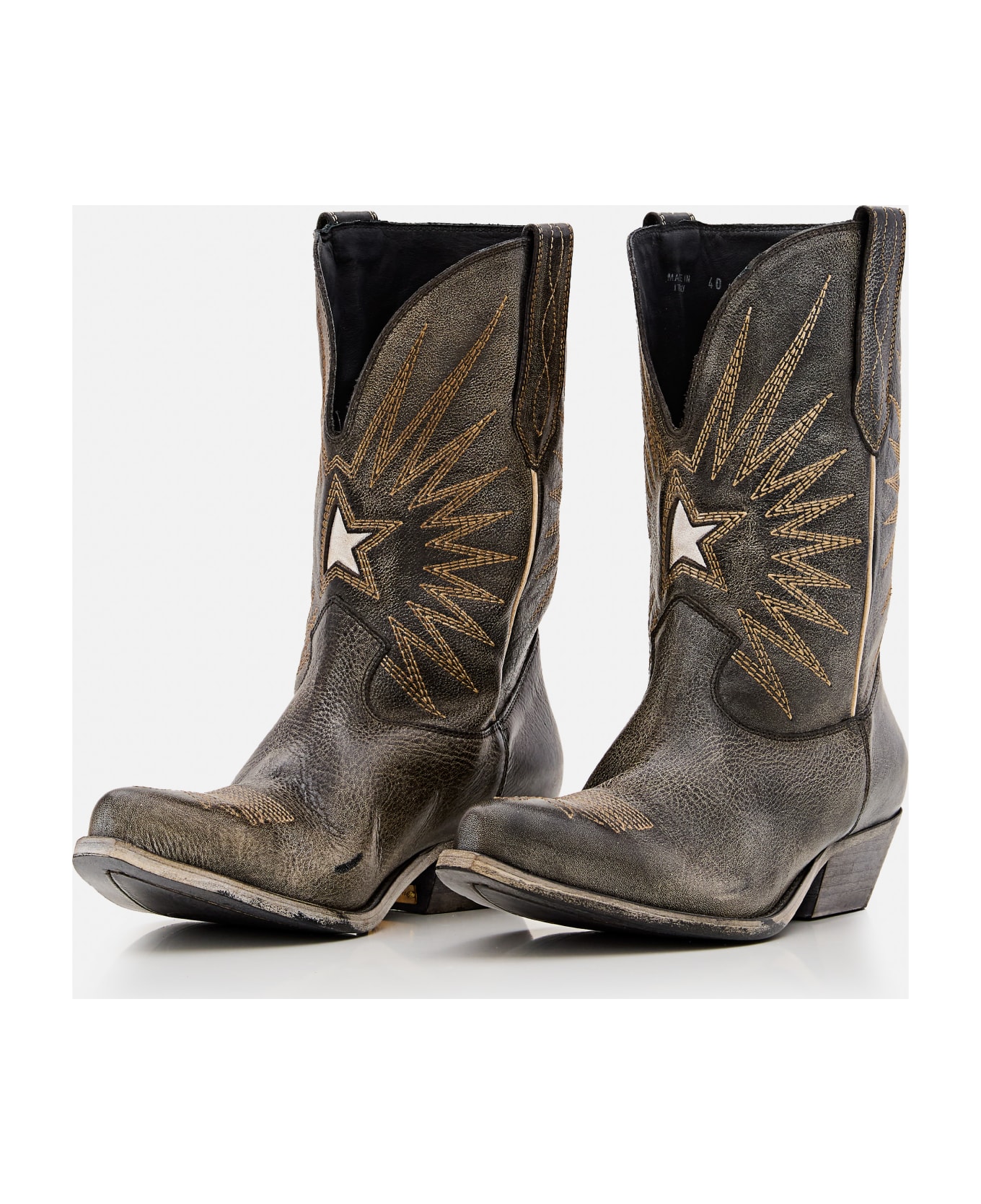 Golden Goose 4mm Wish Star Leather Boots - Nero