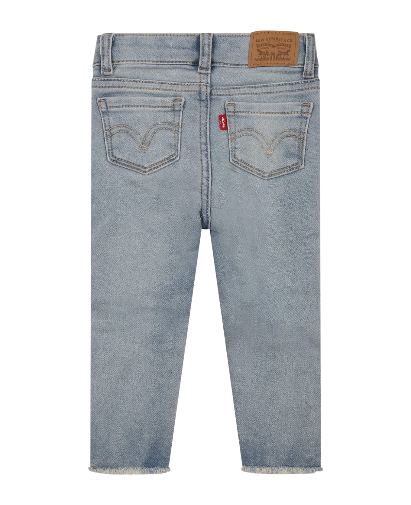 Levi's Light Blue Jeans For Baby Boy With Patch Logo - Denim