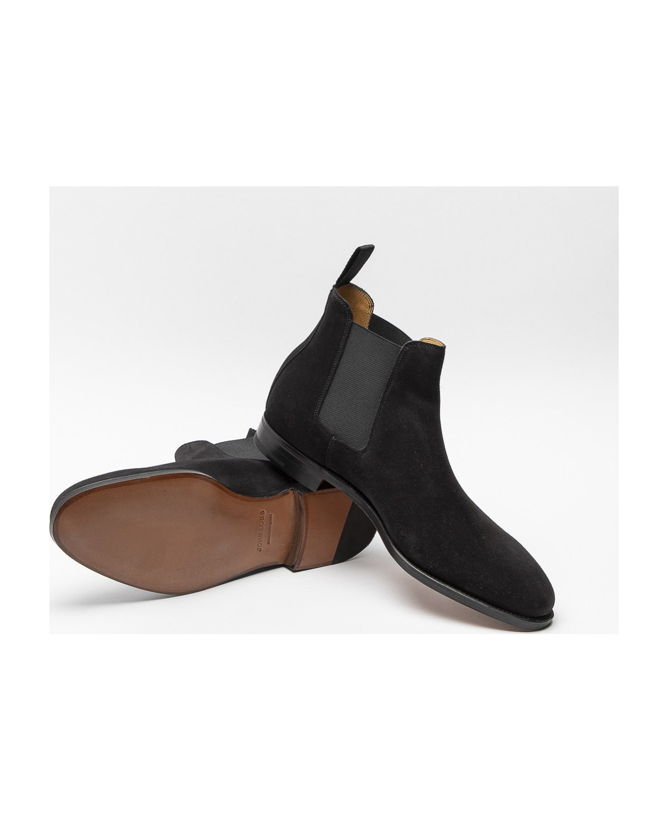 John Lobb Lawry Black Suede Chelsea Boot - Nero