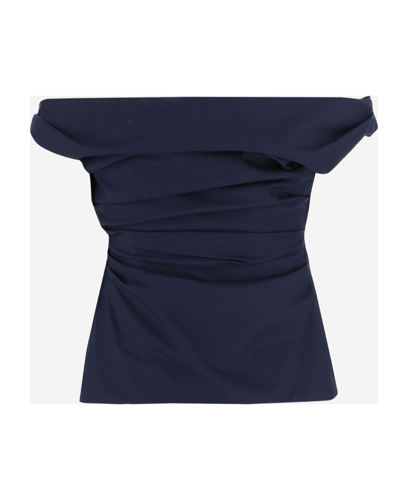 Armarium Off-shoulders Wool Top - Blue