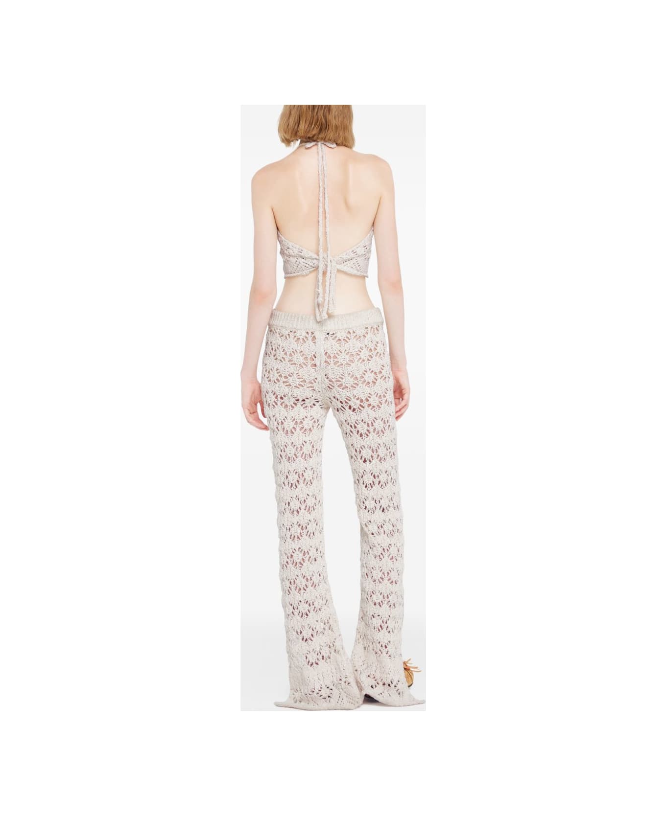 Alanui Lagoon Romance Cotton Trousers - Cream