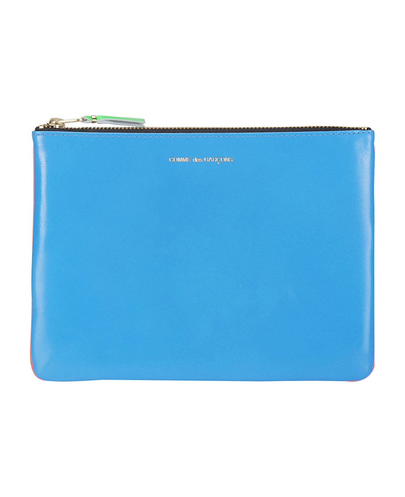 Comme des Garçons Wallet Super Fluo Leather Line - ORANGE/BLUE 財布