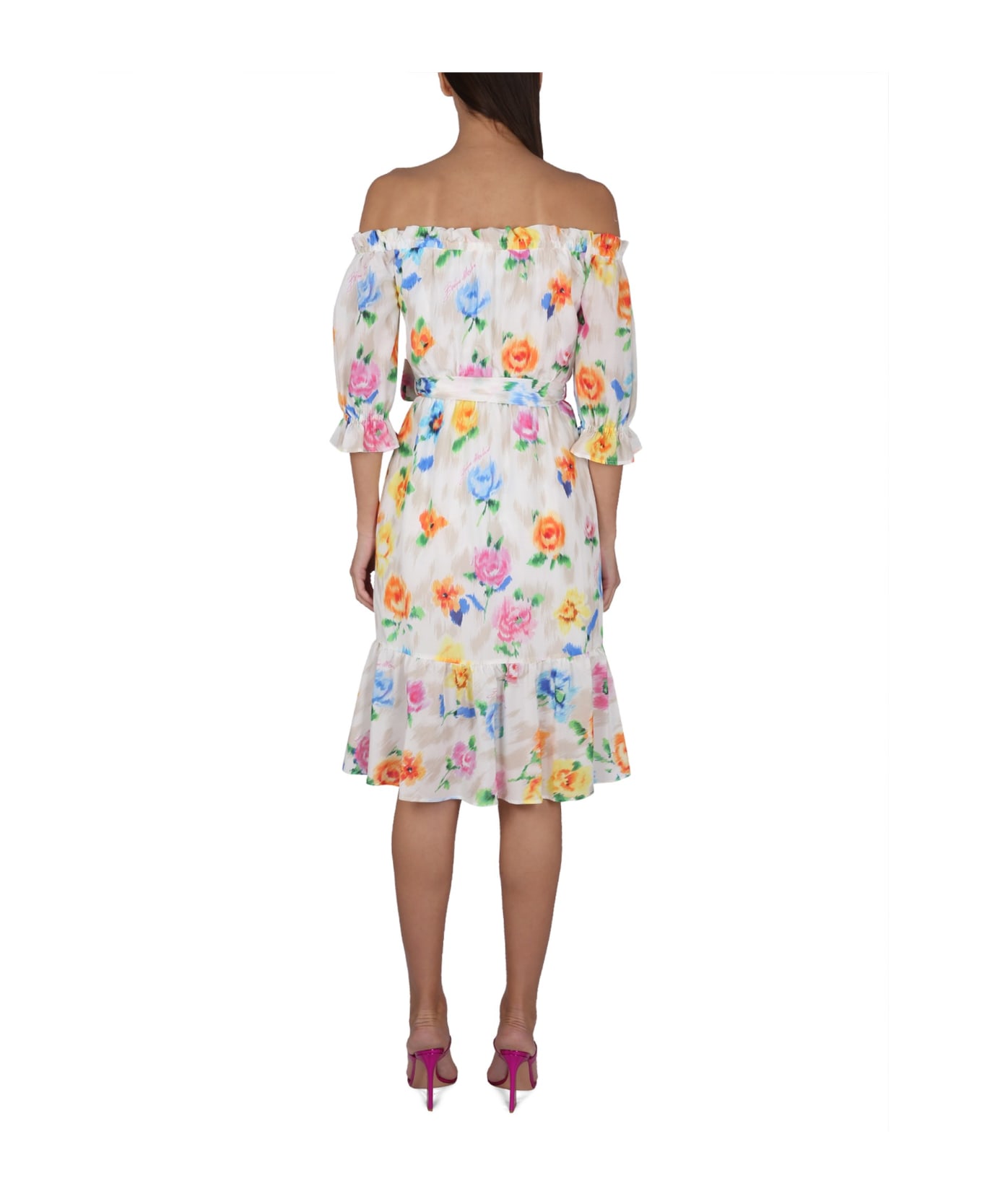 Boutique Moschino Dress With Floral Pattern - MULTICOLOR