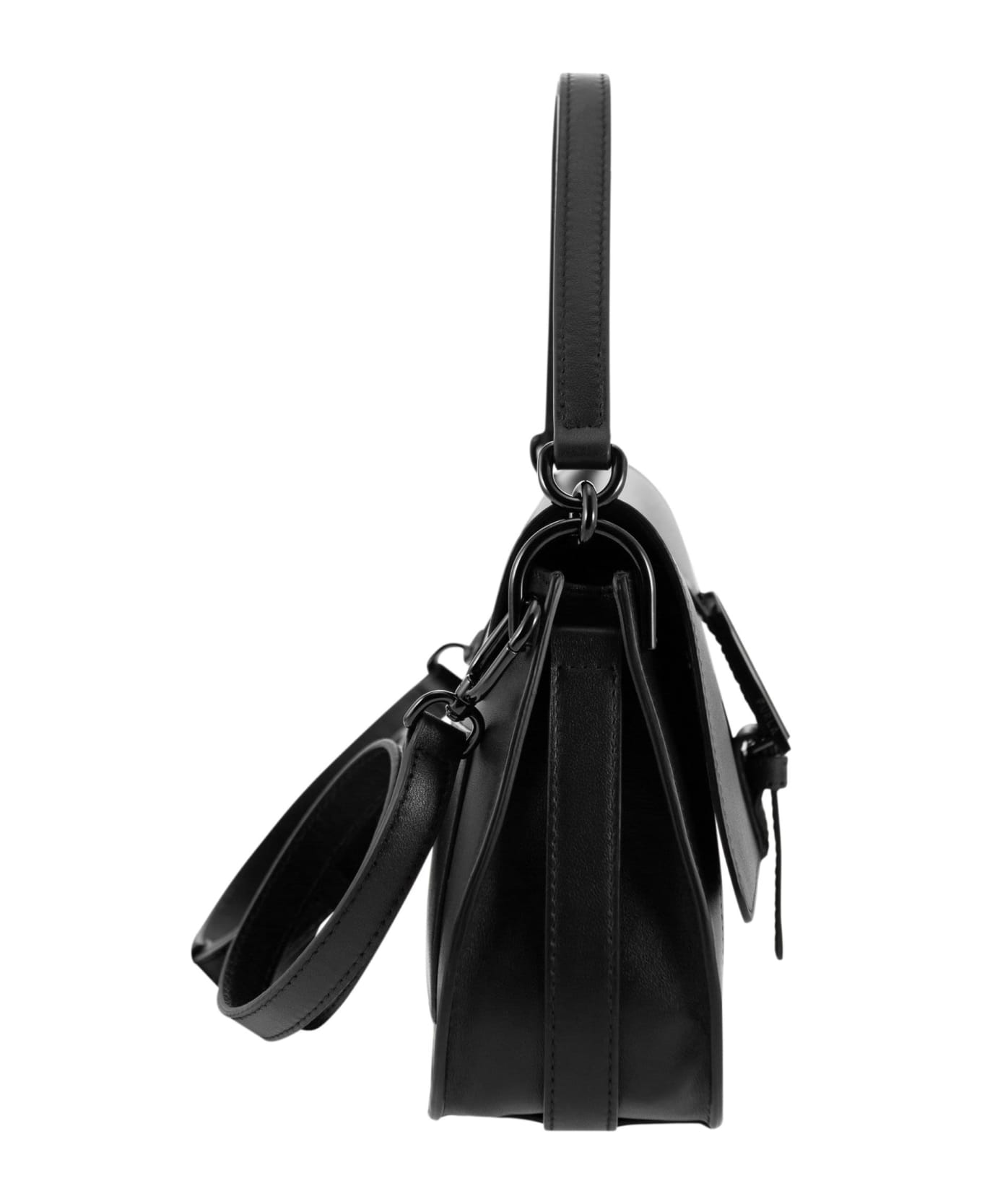 Furla Flow Handbag In Black Leather - Black