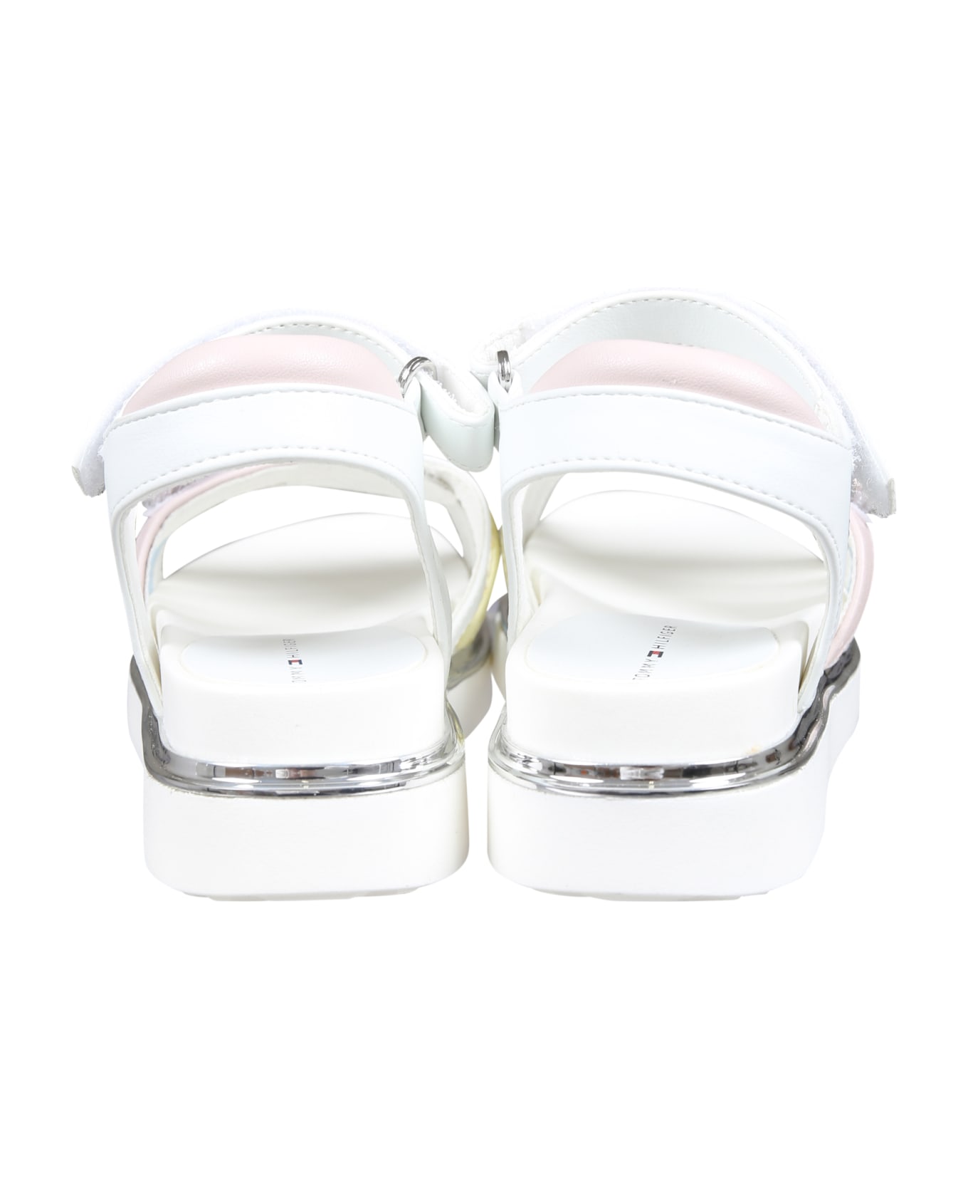 Tommy Hilfiger White Sandals For Girl With Logo - White シューズ