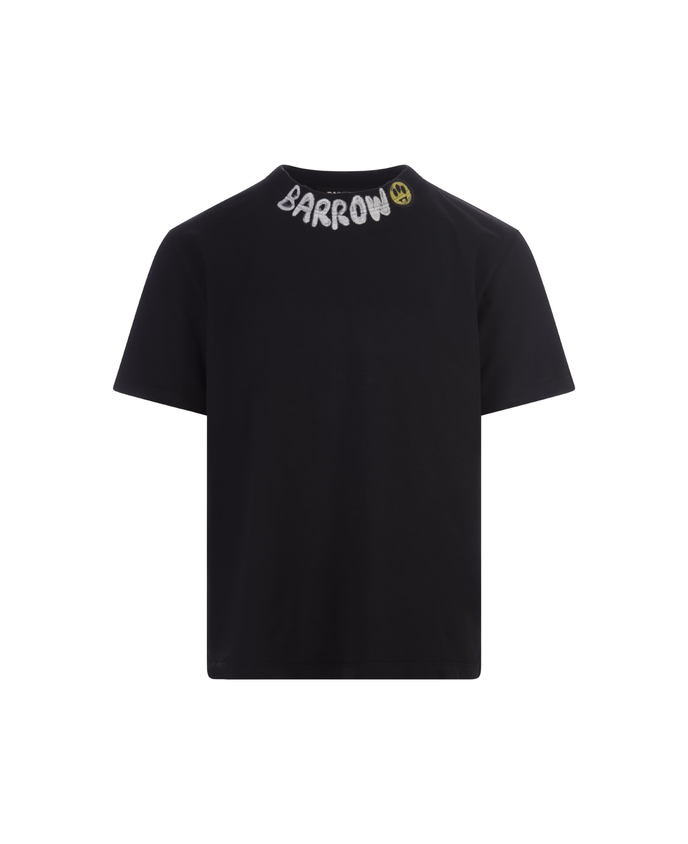 Barrow Black T-shirt With Logo On Neck - Black