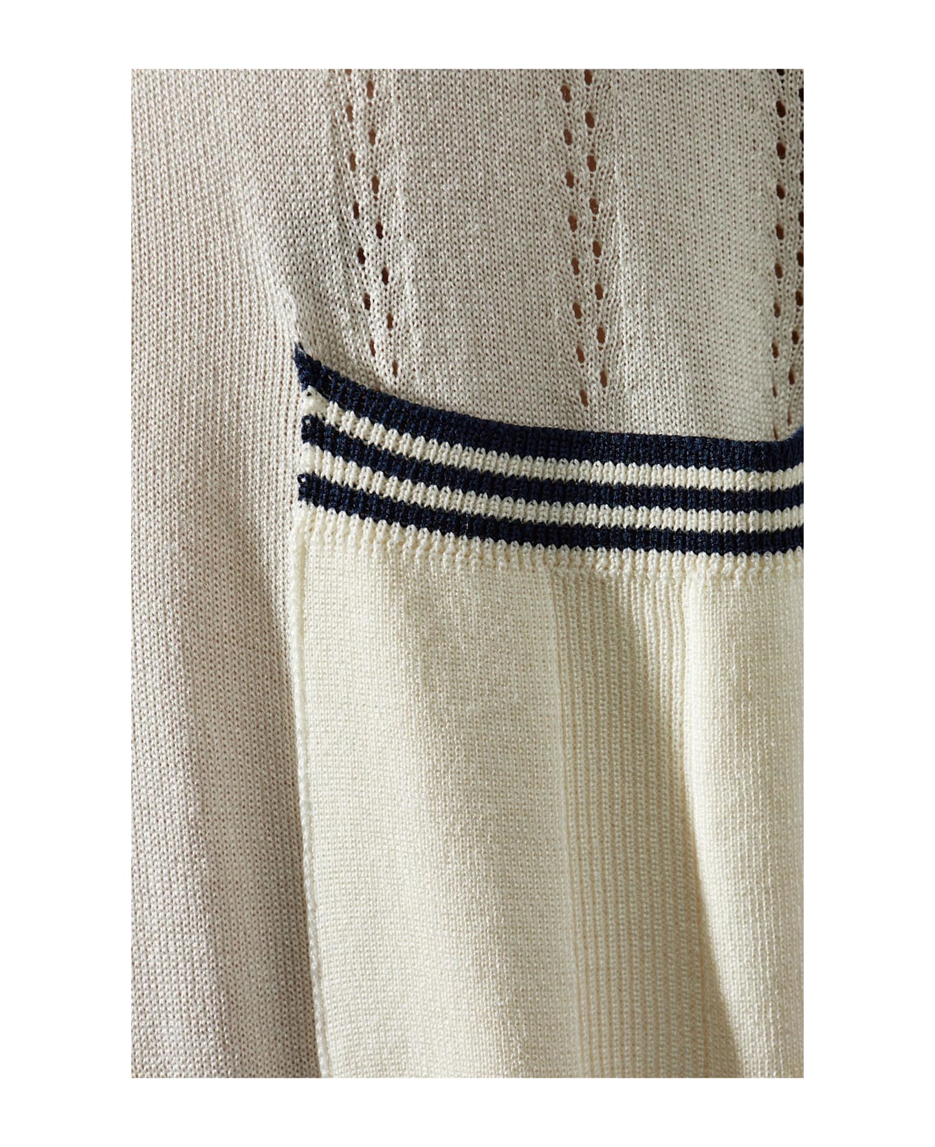 Golden Goose Striped Polo - White