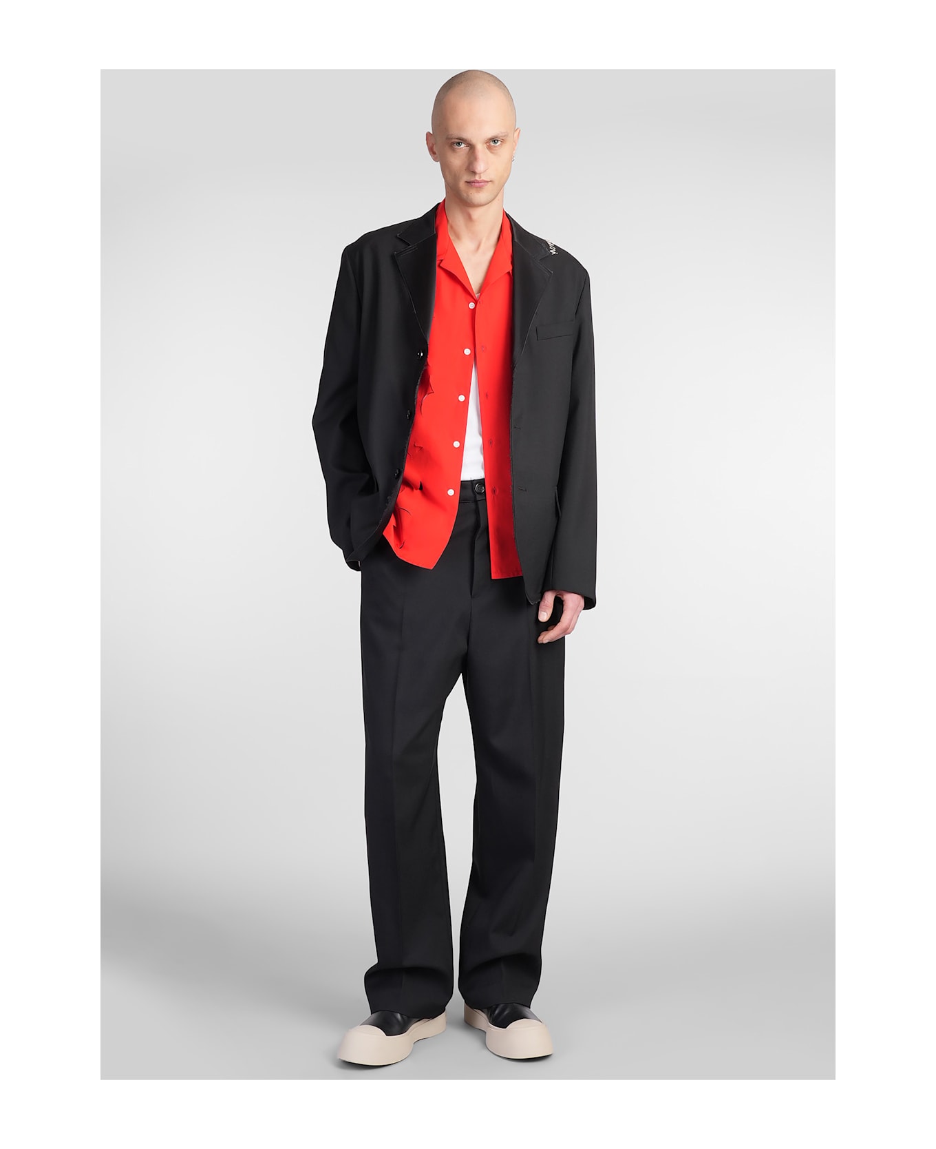 Marni Blazer In Black Wool - black