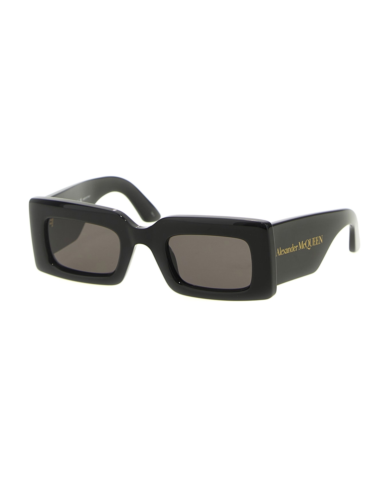 Alexander McQueen Eyewear Rectangular Sunglass - Black サングラス