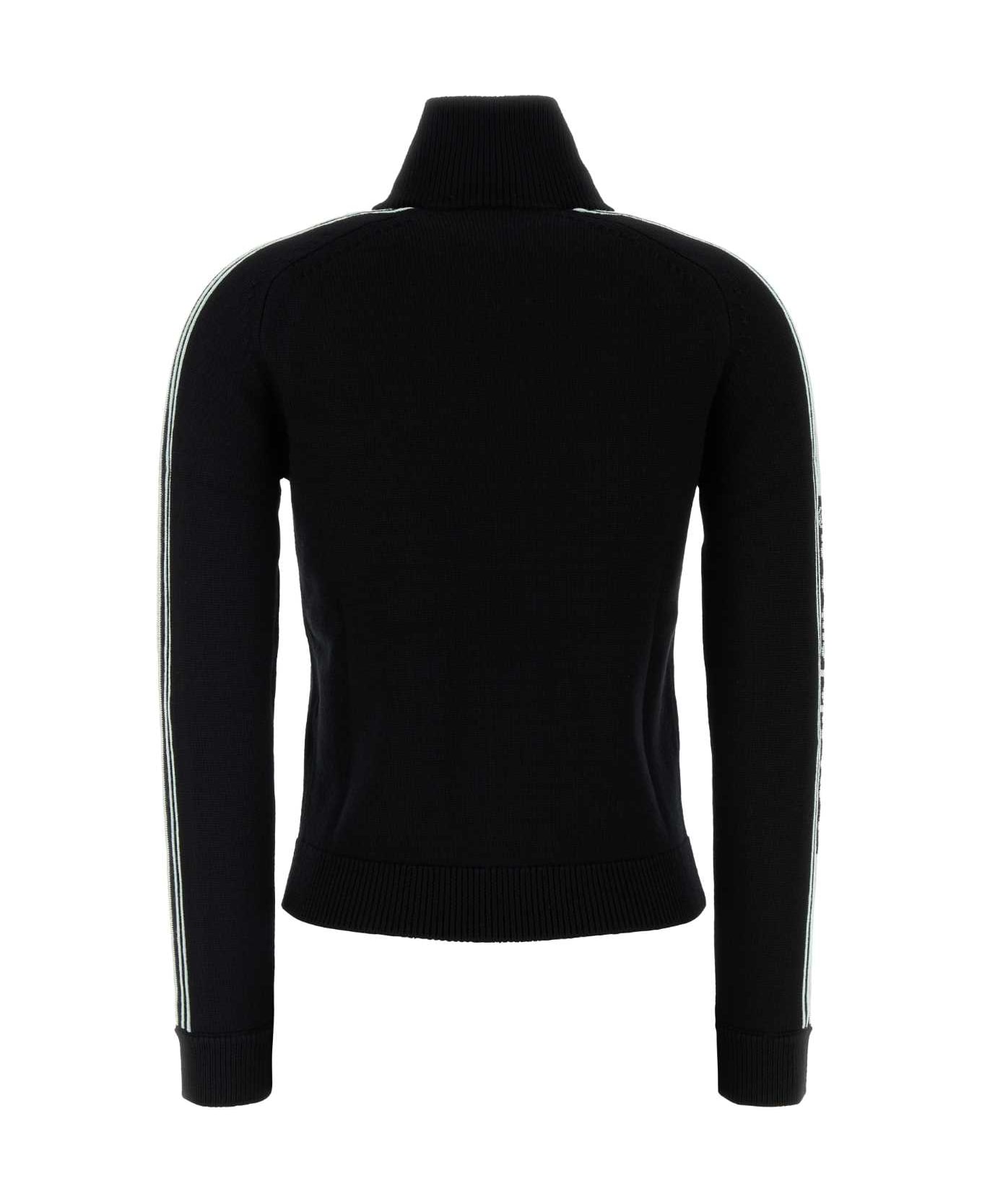 Casablanca Black Wool Cardigan - BLACK