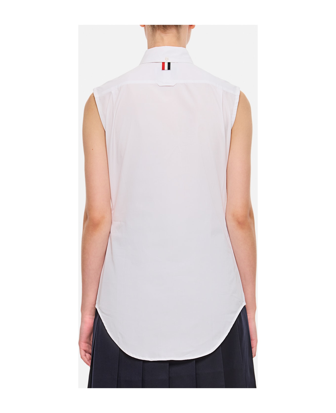 Thom Browne Classic Sleeveless Point Collar Shirt - White