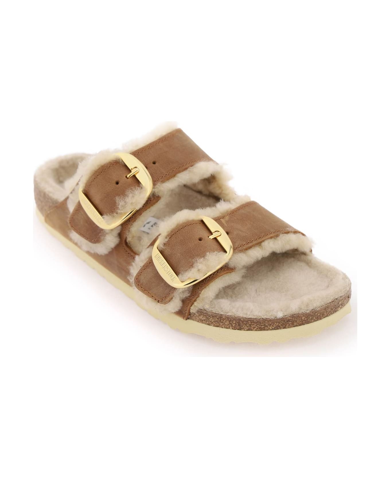 Birkenstock 'arizona Big Buckle' Fur Sandals - Brown
