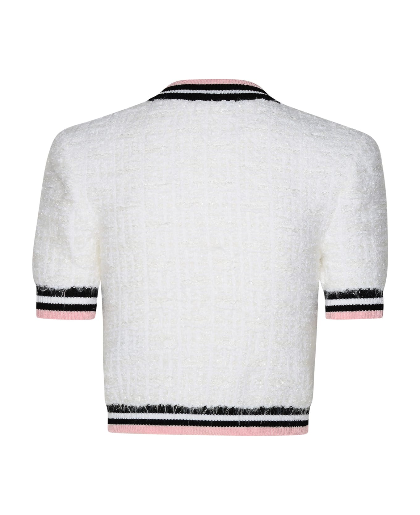 Balmain White Viscose Blend Sweater - White