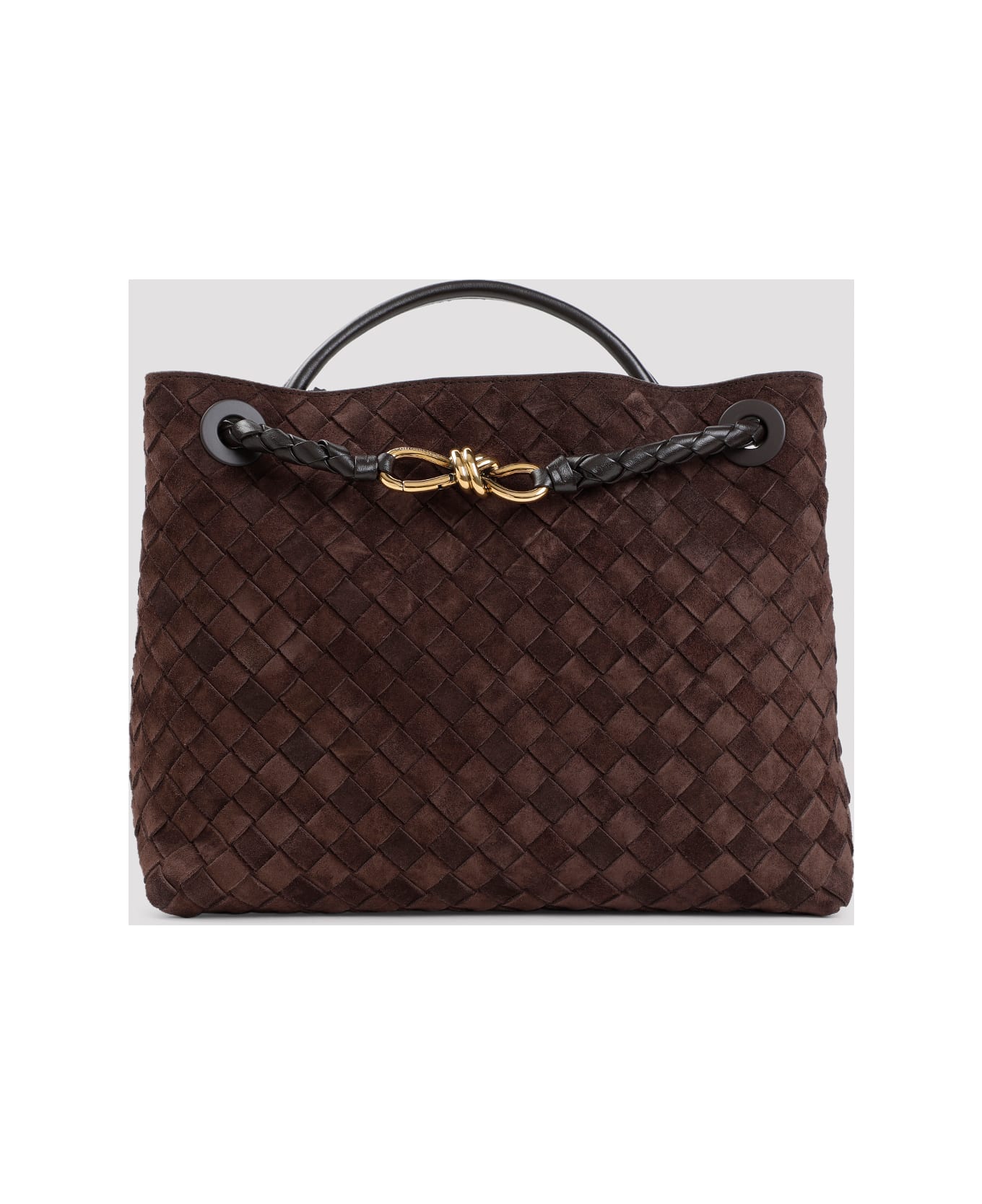 Bottega Veneta Andiamo Medium Suede Bag - Fondant Brass