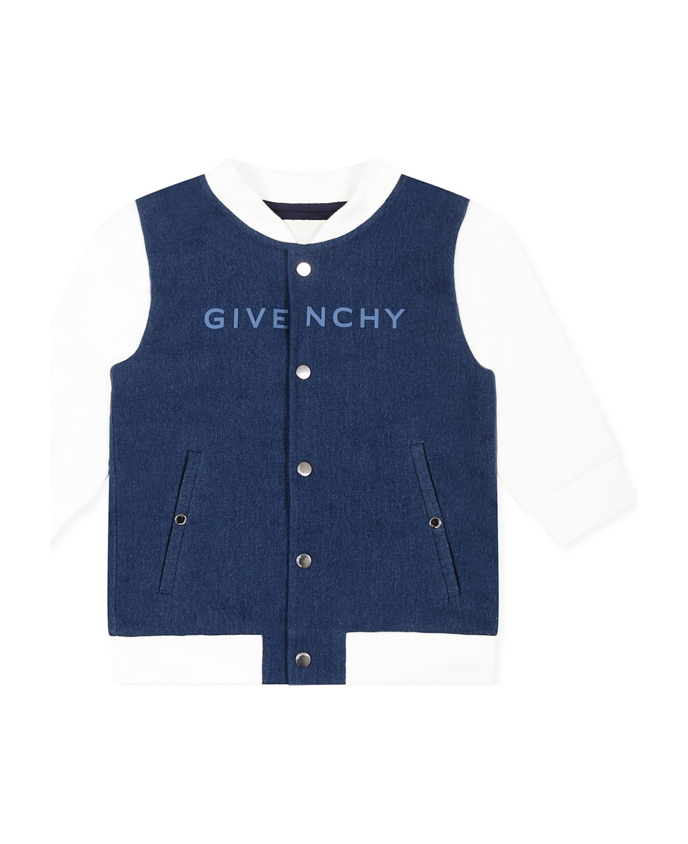 Givenchy Denim Suit For Baby Boy With Logo - Denim