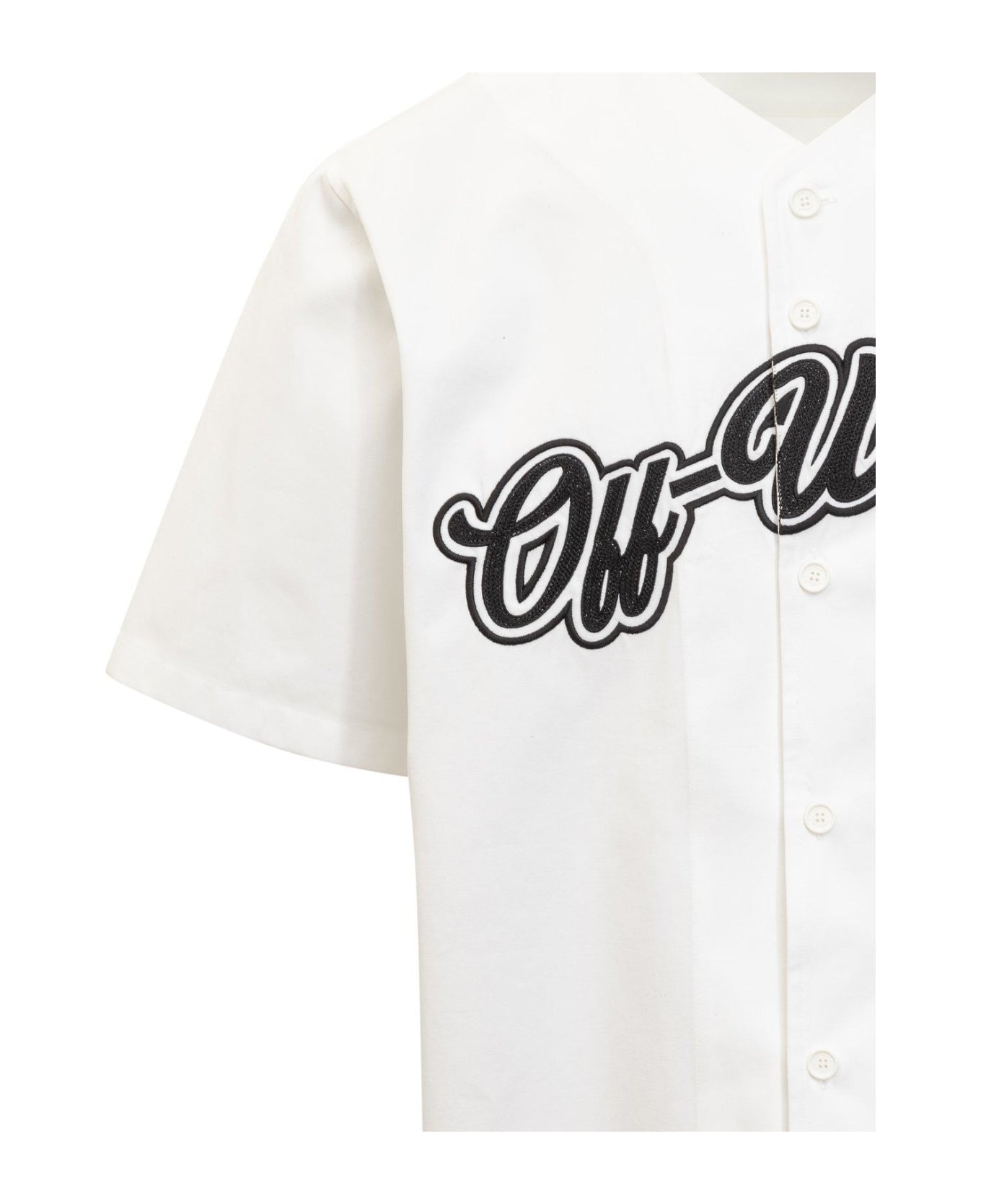 Off-White Logo Detailed Shirt - White/black シャツ
