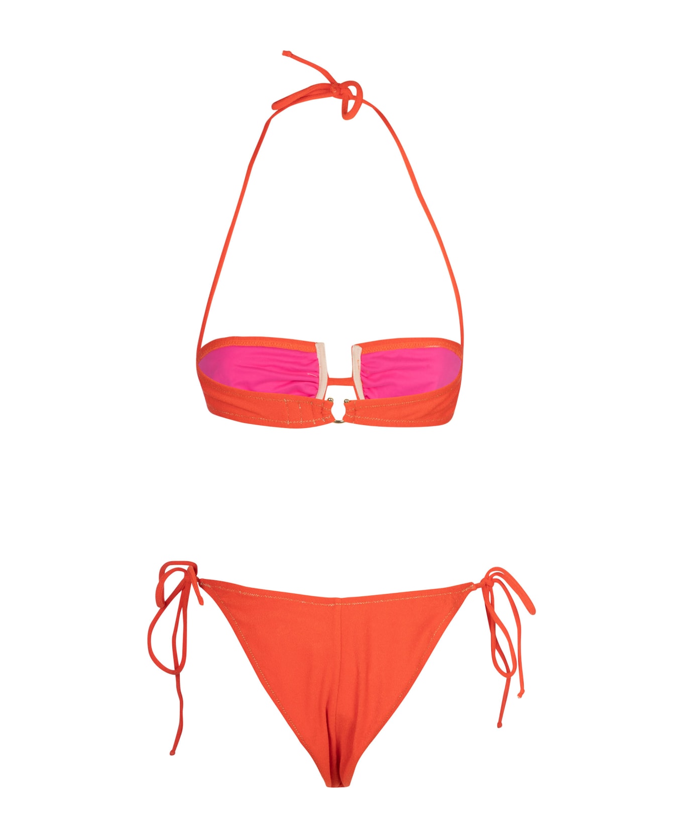 Reina Olga Laced Two-piece Bikini - Orange Terry