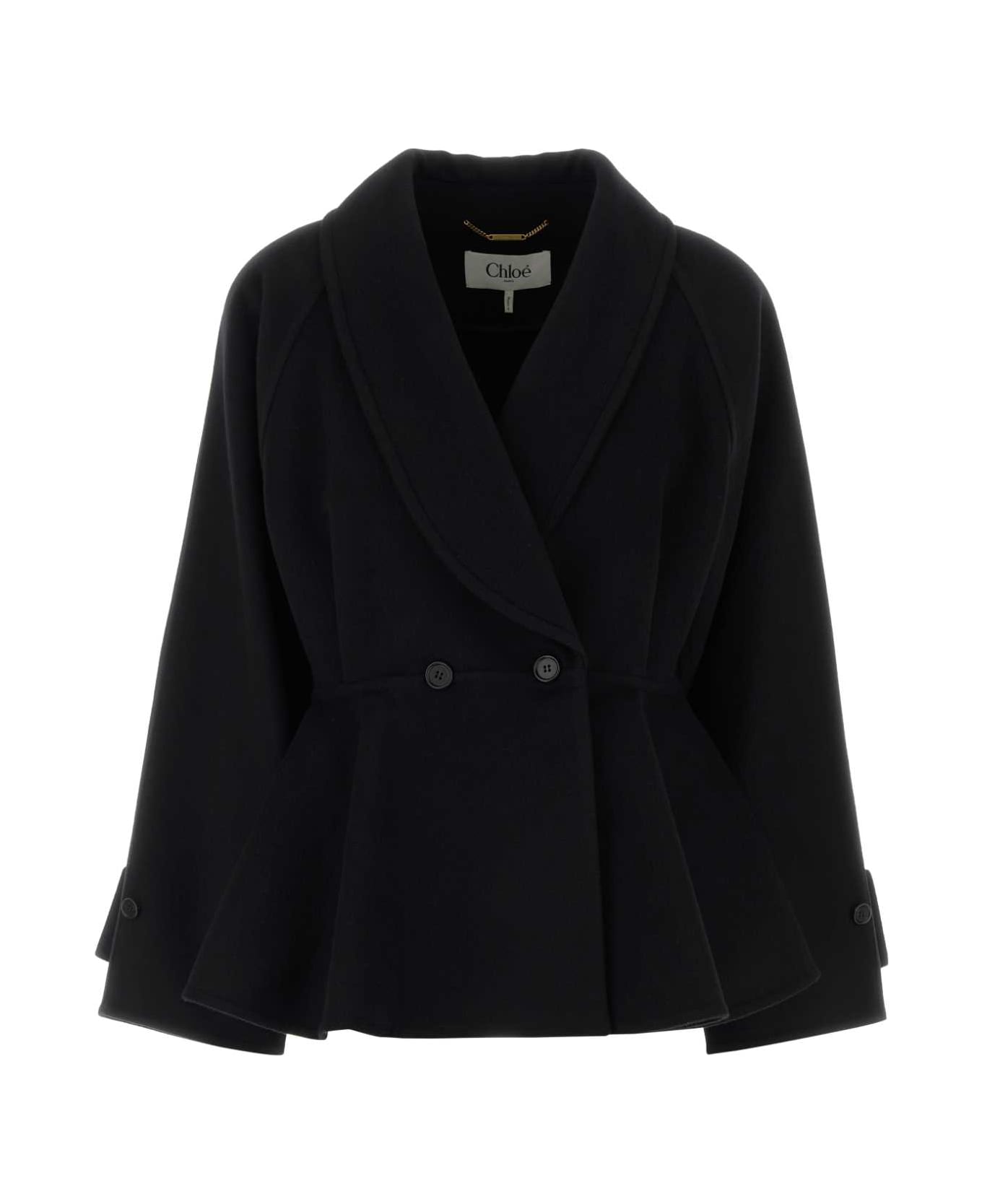 Chloé Black Wool Coat - BLACK