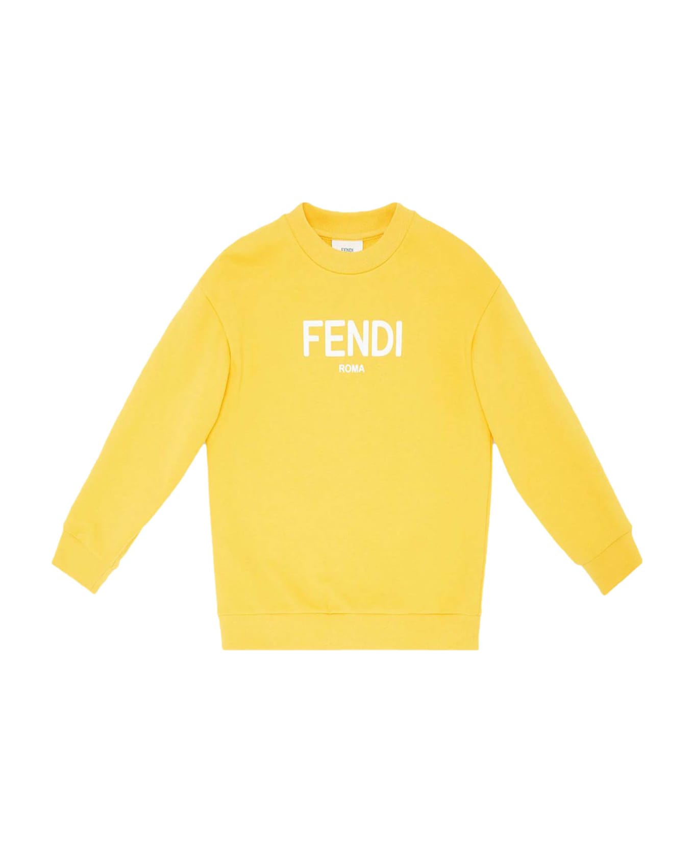 Fendi Junior Sweatshirt In Yellow Cotton - Hw Sun