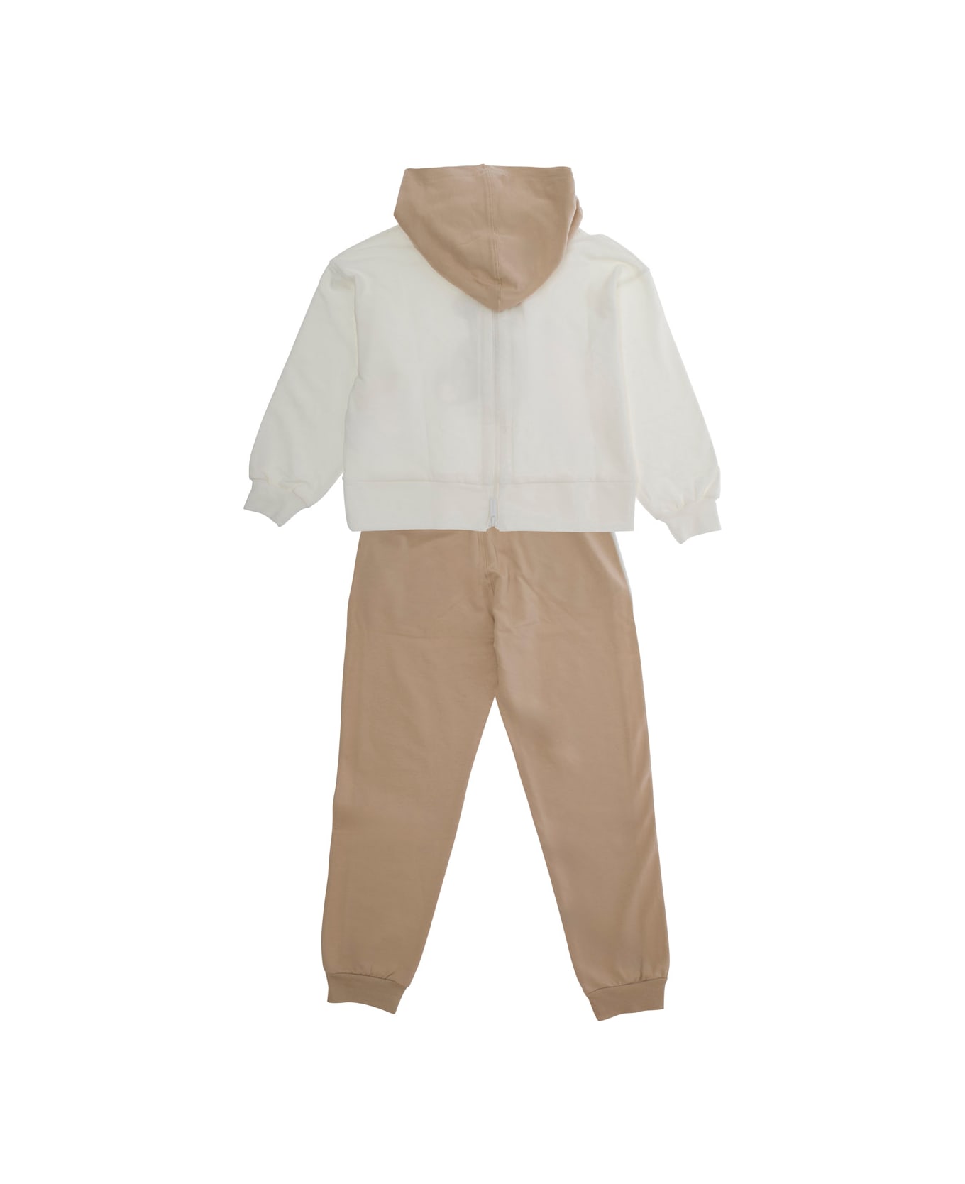 Monnalisa Multicolor Tracksuit With Logo Print On The Front In Cotton Stretch Baby - Multicolor