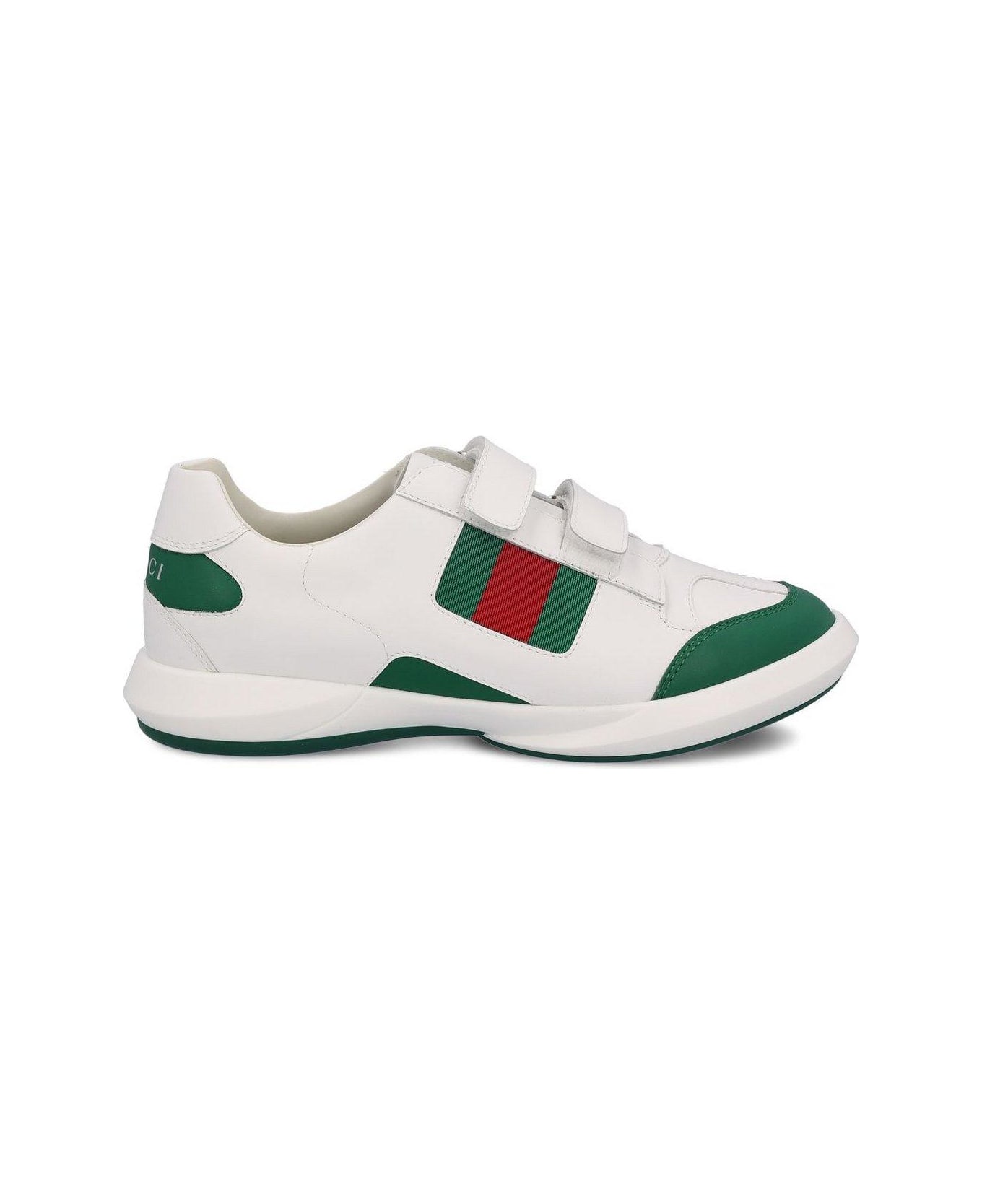 Gucci Logo Printed Round Toe Sneakers - White