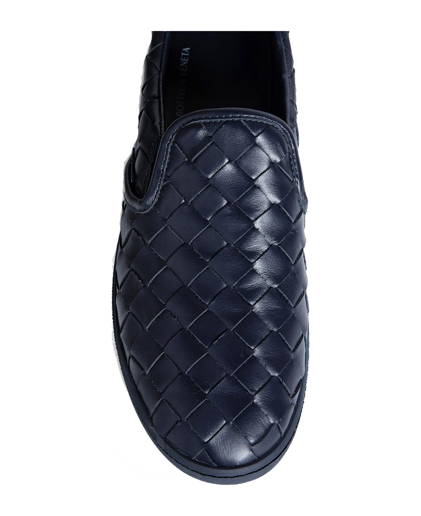 Bottega Veneta Intrecciato Leather Sneakers - Blue