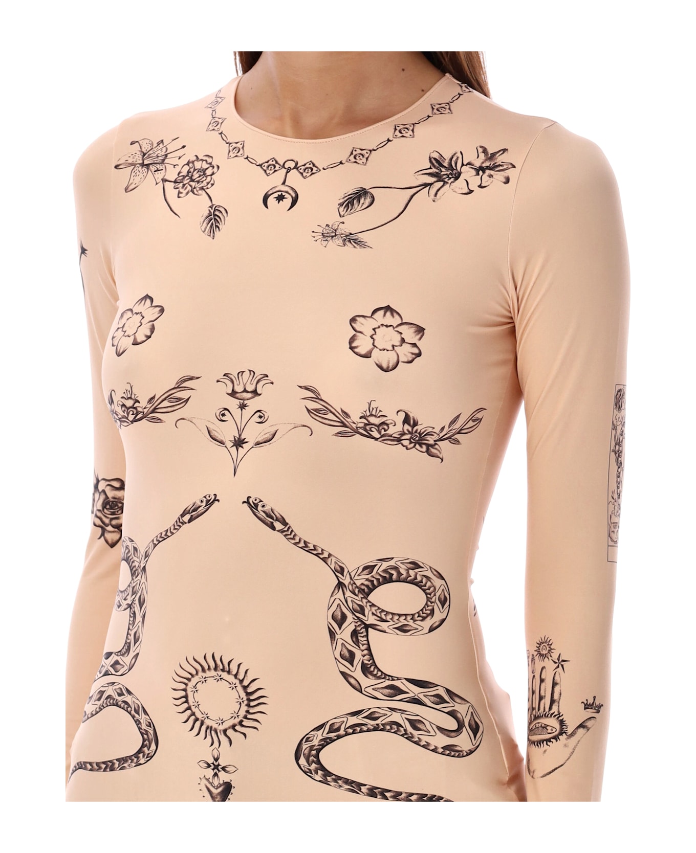 Marine Serre Tattoo Top - LIGHT TAN