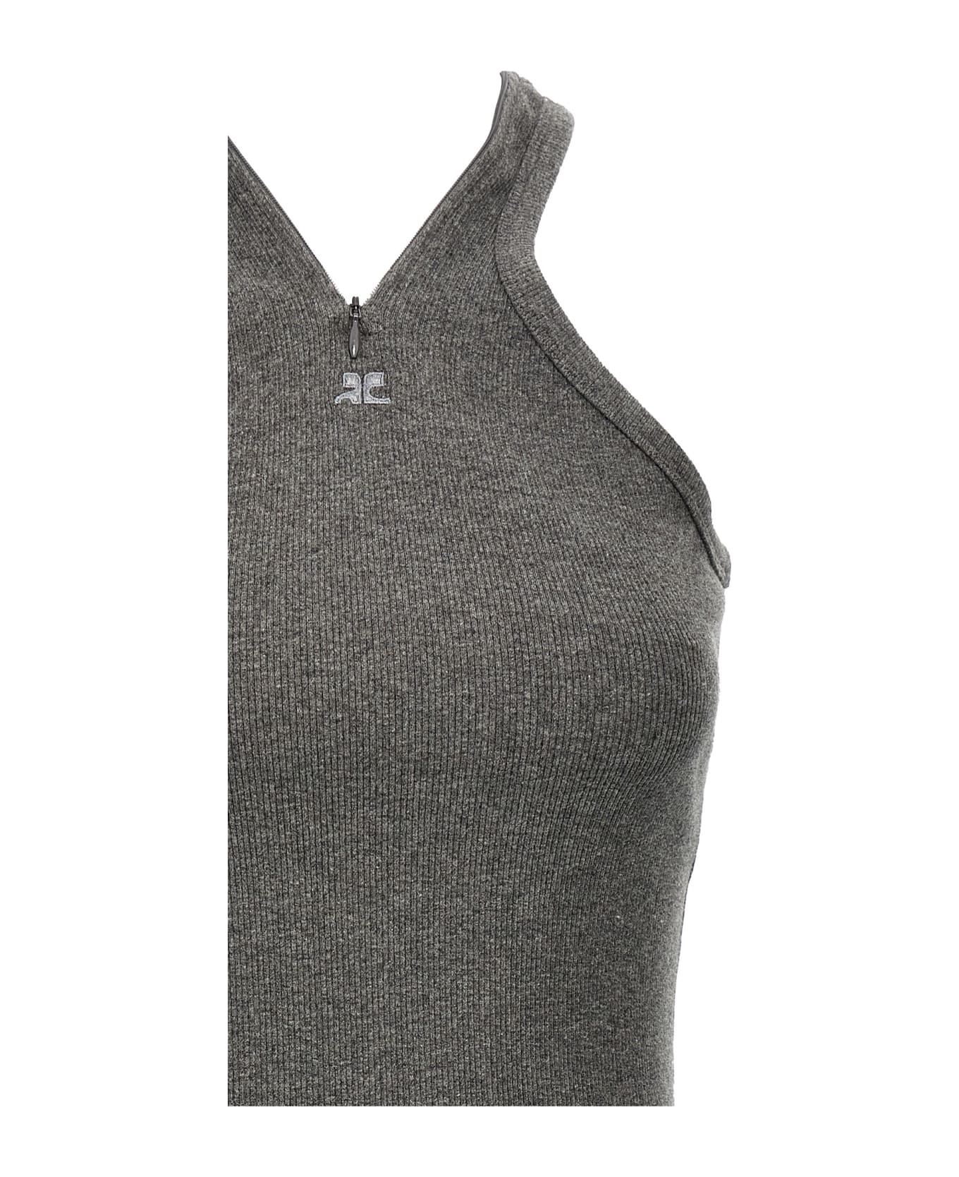 Courrèges 
criss Cross 90
s Mini
 Dress - Gray