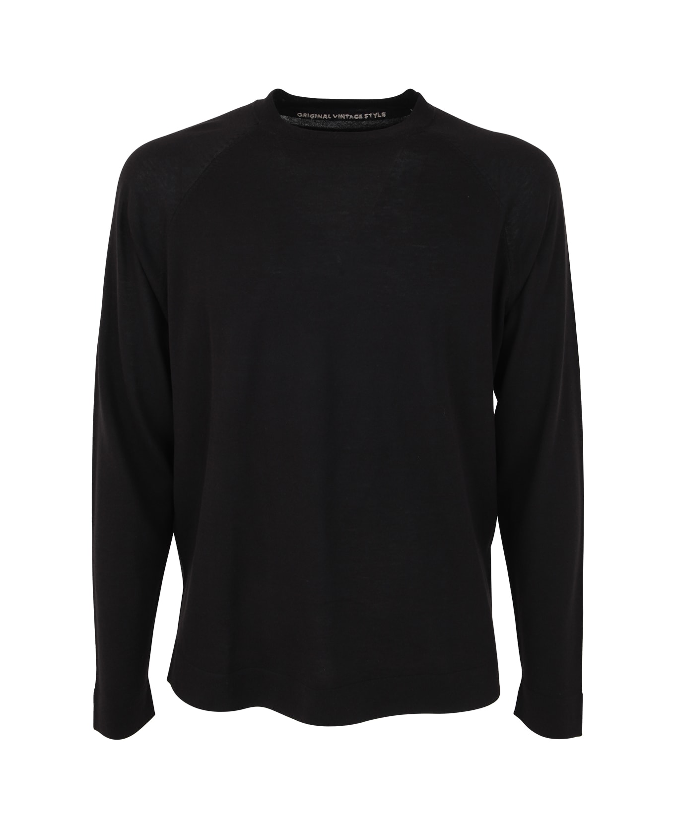 Original Vintage Style Cotton Silk T-shirt - Black