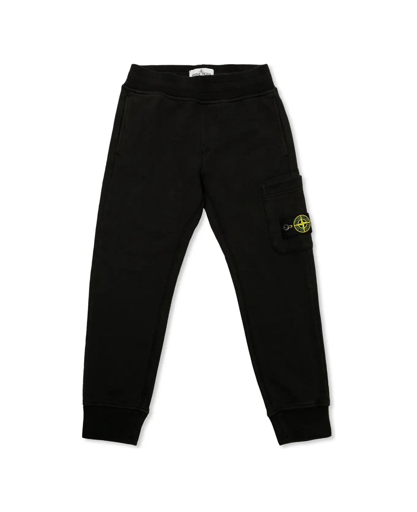 Stone Island Black Fleece Cotton Cargo Trousers - Black ボトムス