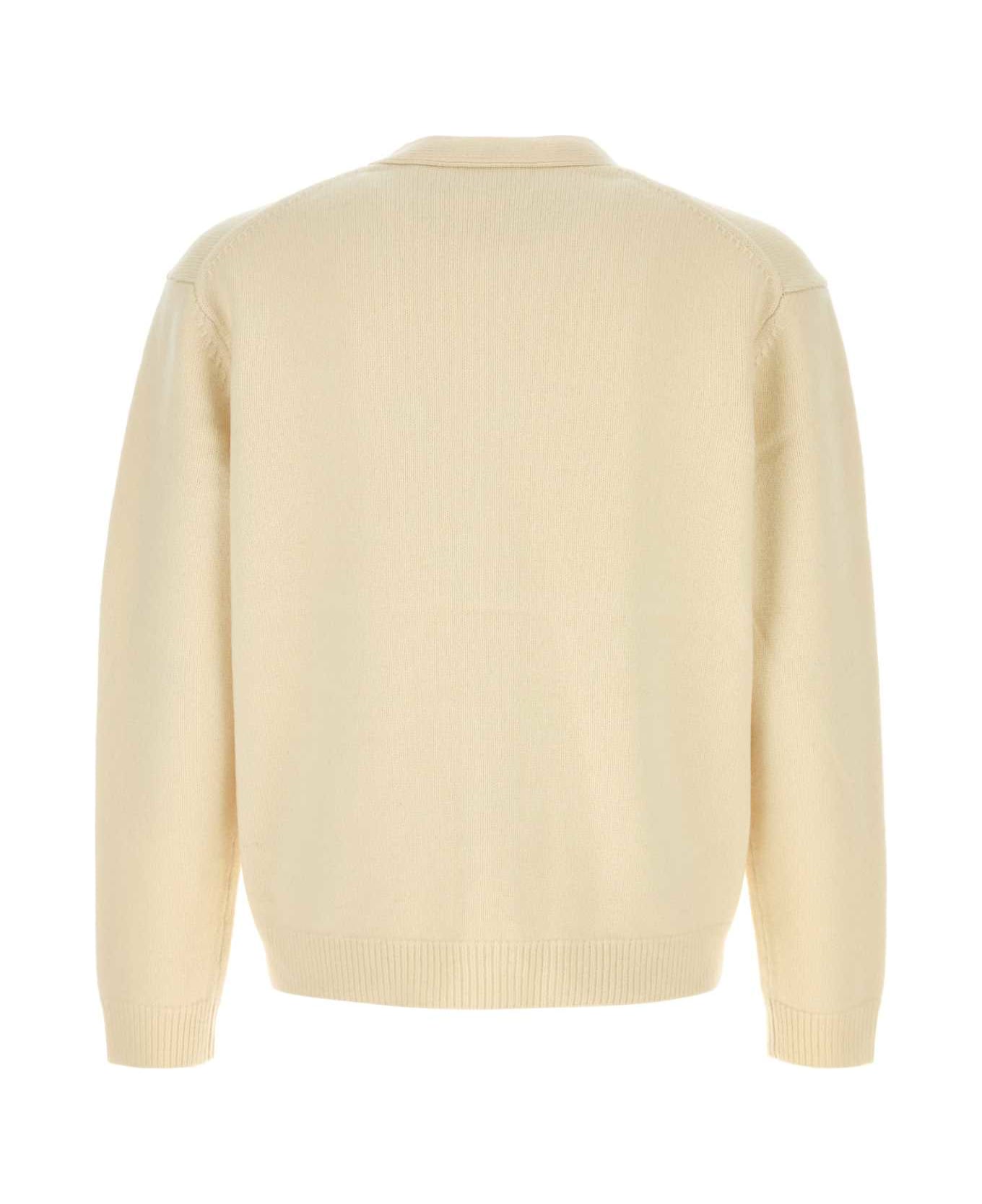Maison Kitsuné Cream Wool Cardigan - Beige