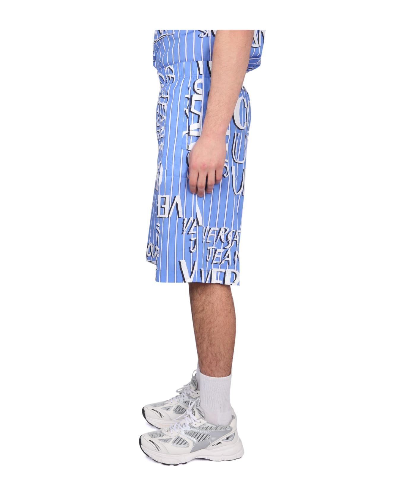 Versace Jeans Couture Bermuda With Logo - AZZURRO