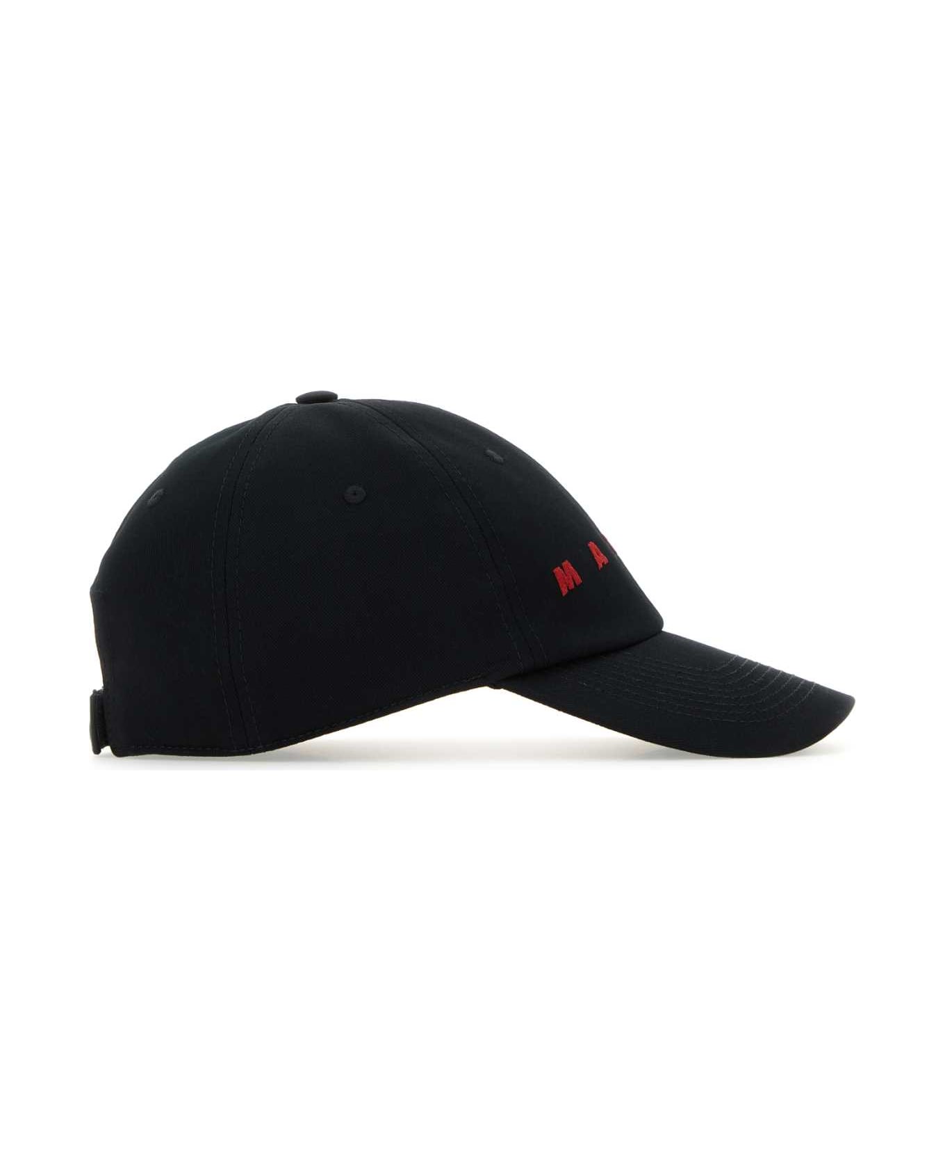 Marni Black Cotton Baseball Hat - BLACK