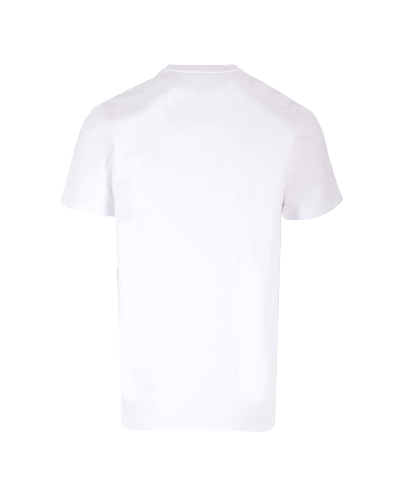 Moncler White T-shirt With Logo Patch - White シャツ