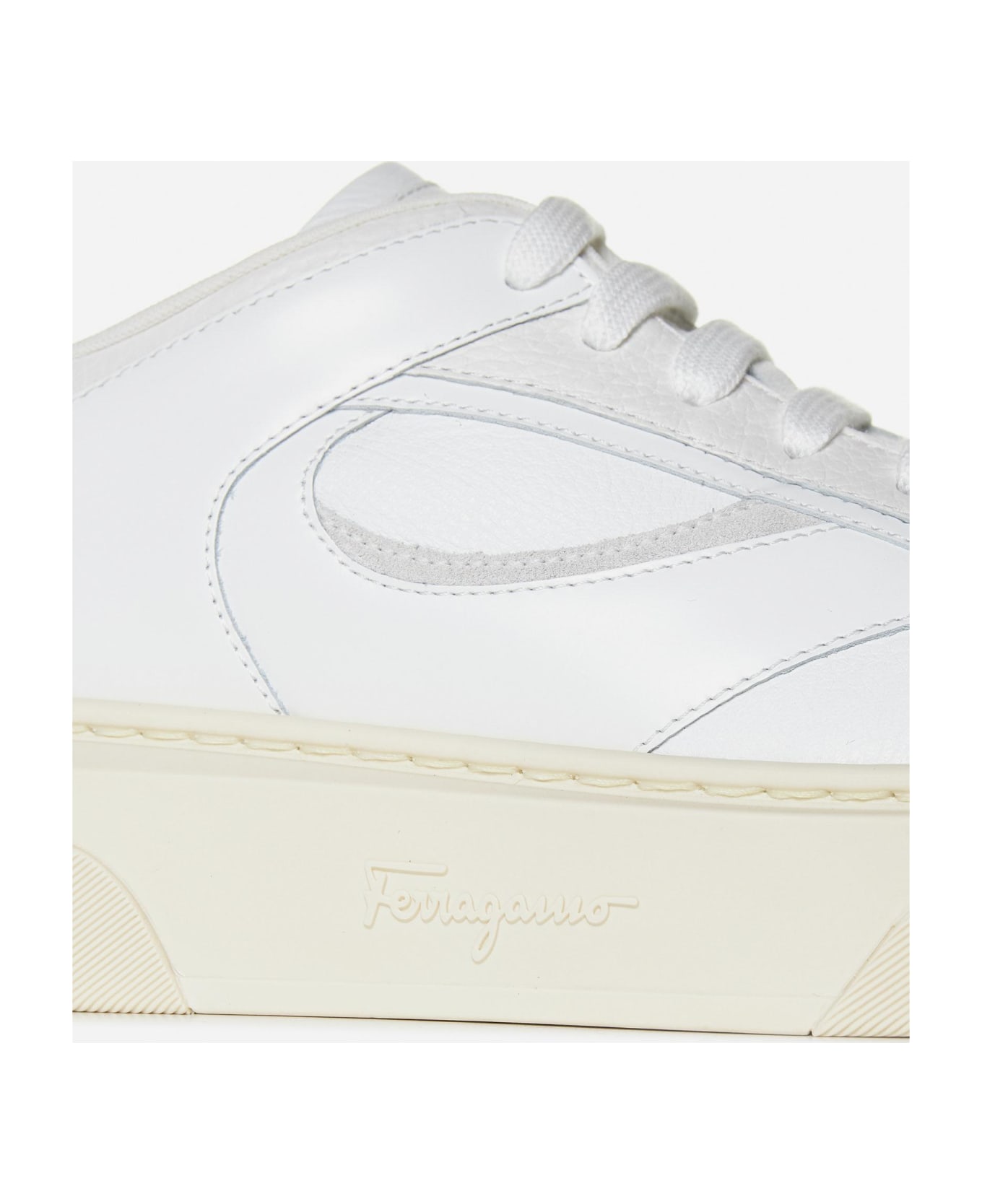 Ferragamo Cassina Leather Sneakers - White スニーカー