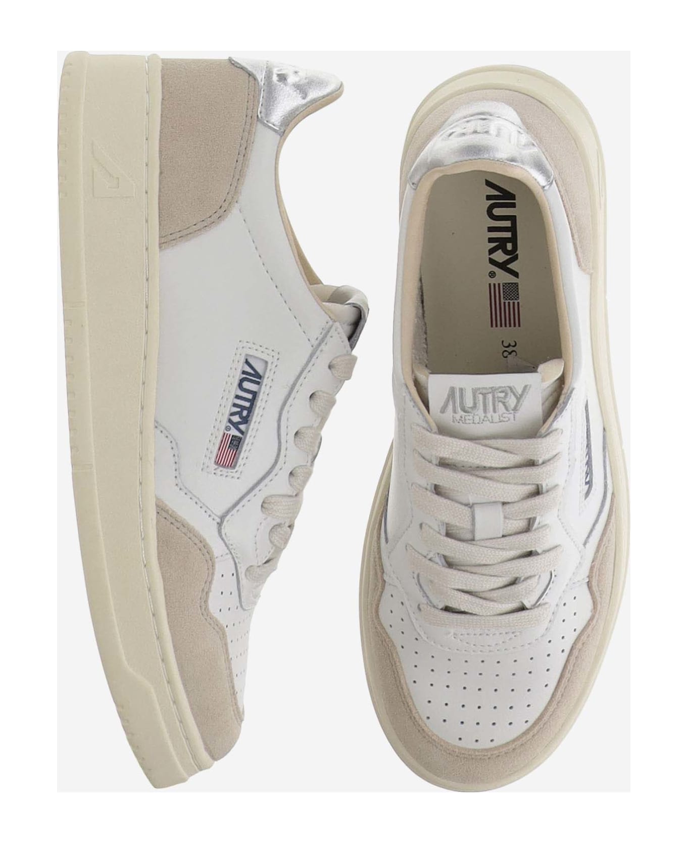 Autry Medalist Low Leather Sneakers - Red