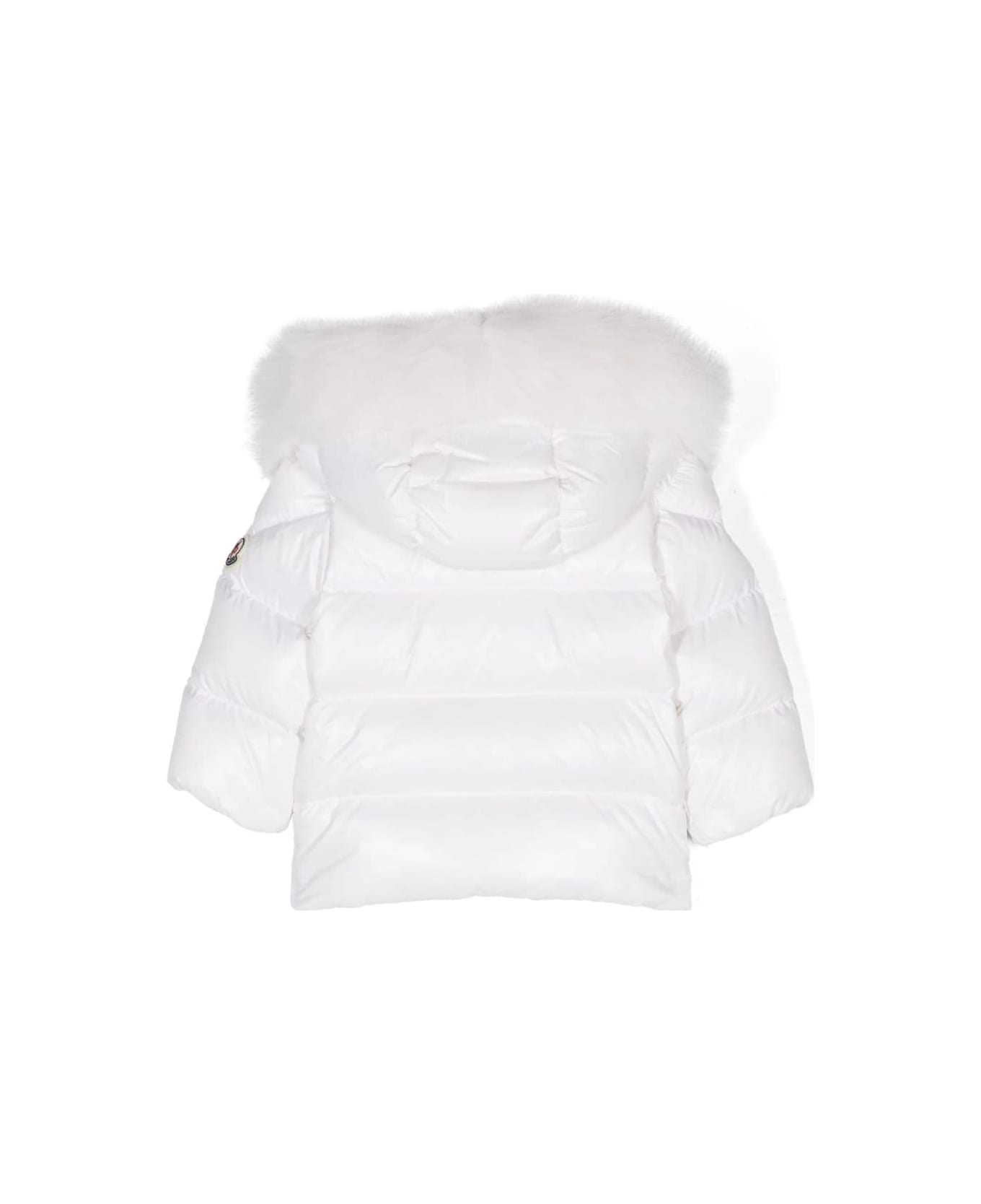 Moncler White Down Jacket Baby Girl - White