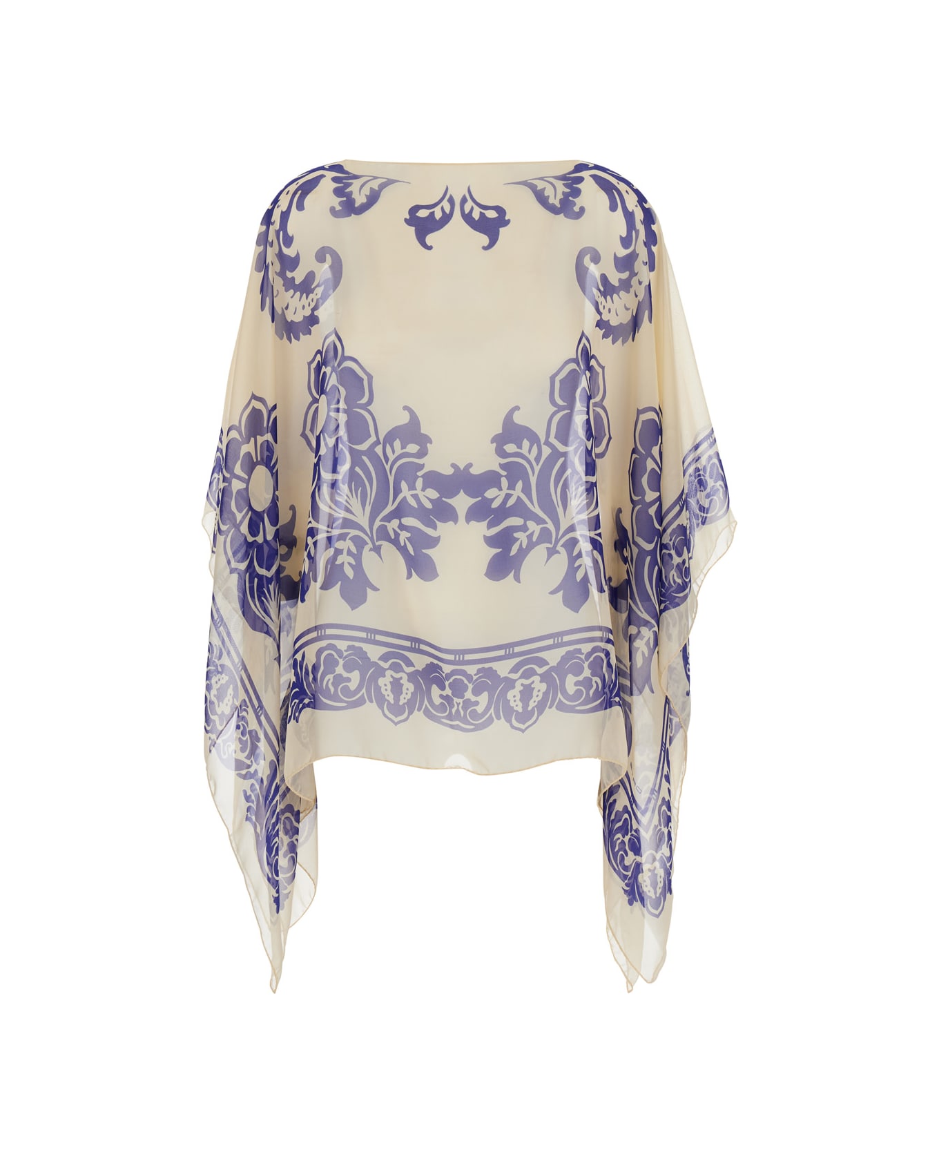 Etro Cape With All-over Paisley Print - Blu