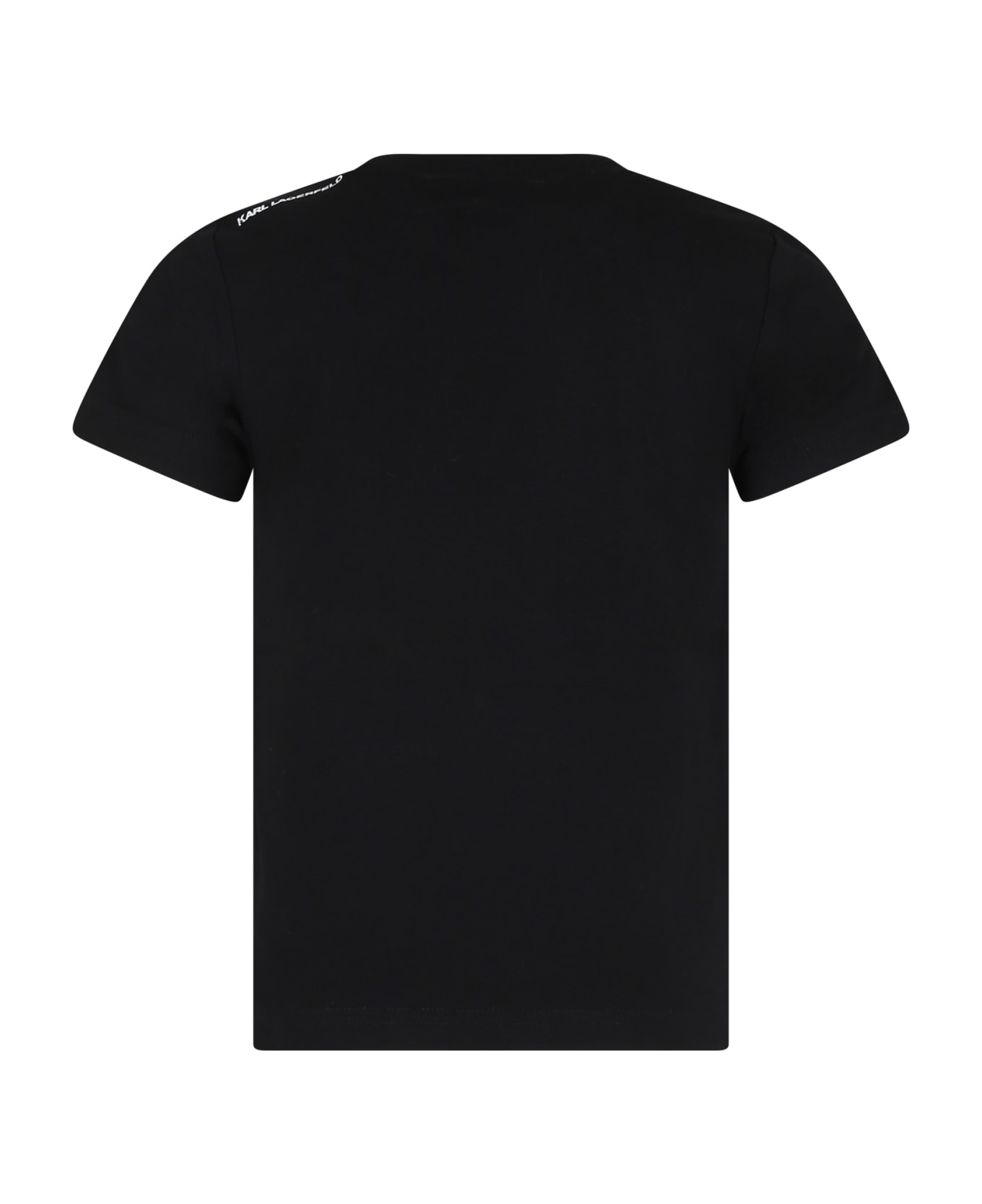 Karl Lagerfeld Kids Black T-shirt For Girl With Karl Print - Black