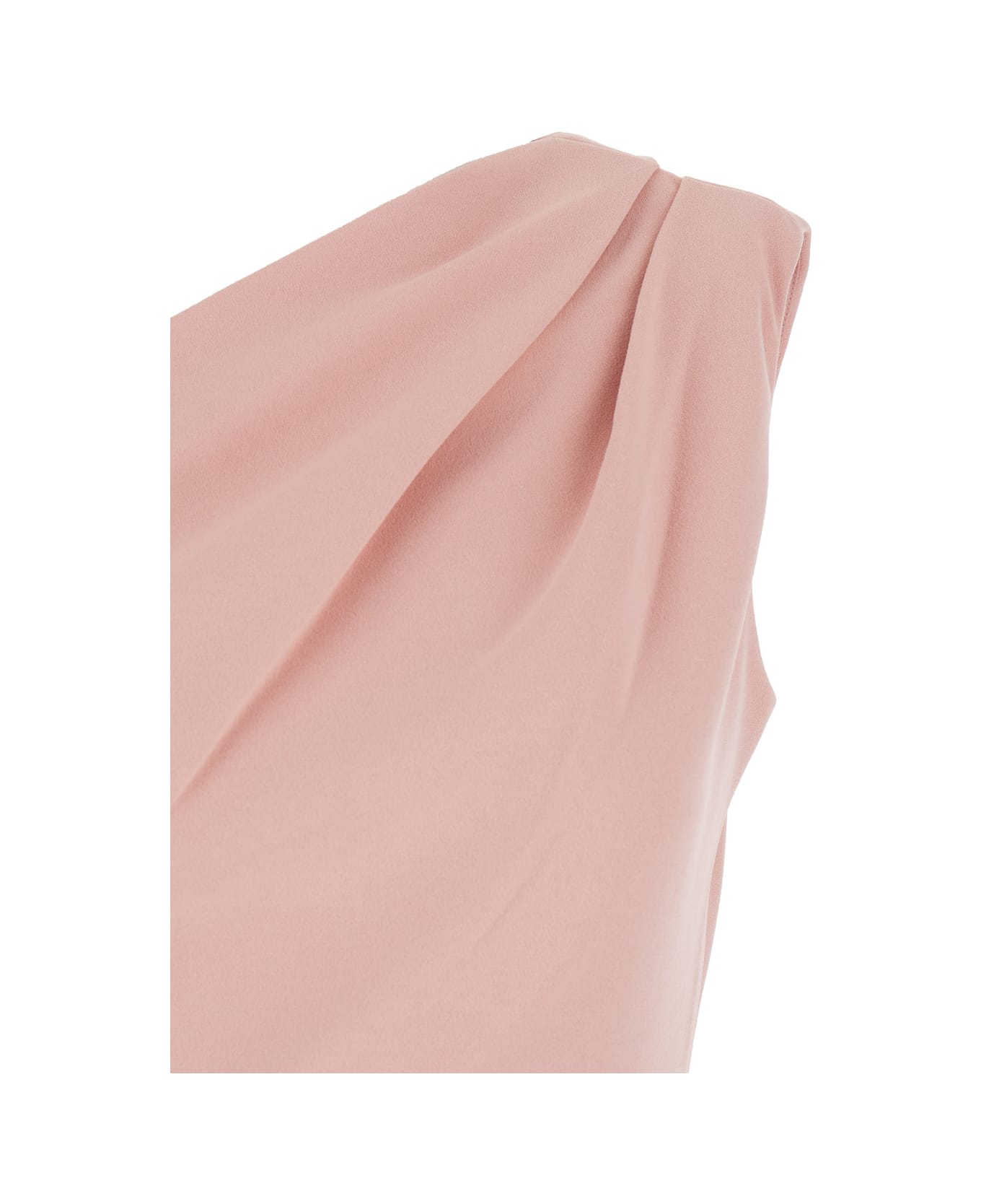 Solace London 
irina
 Pink One-shoulder Long Dress With Draped Neckline In Fabric Woman - Pink